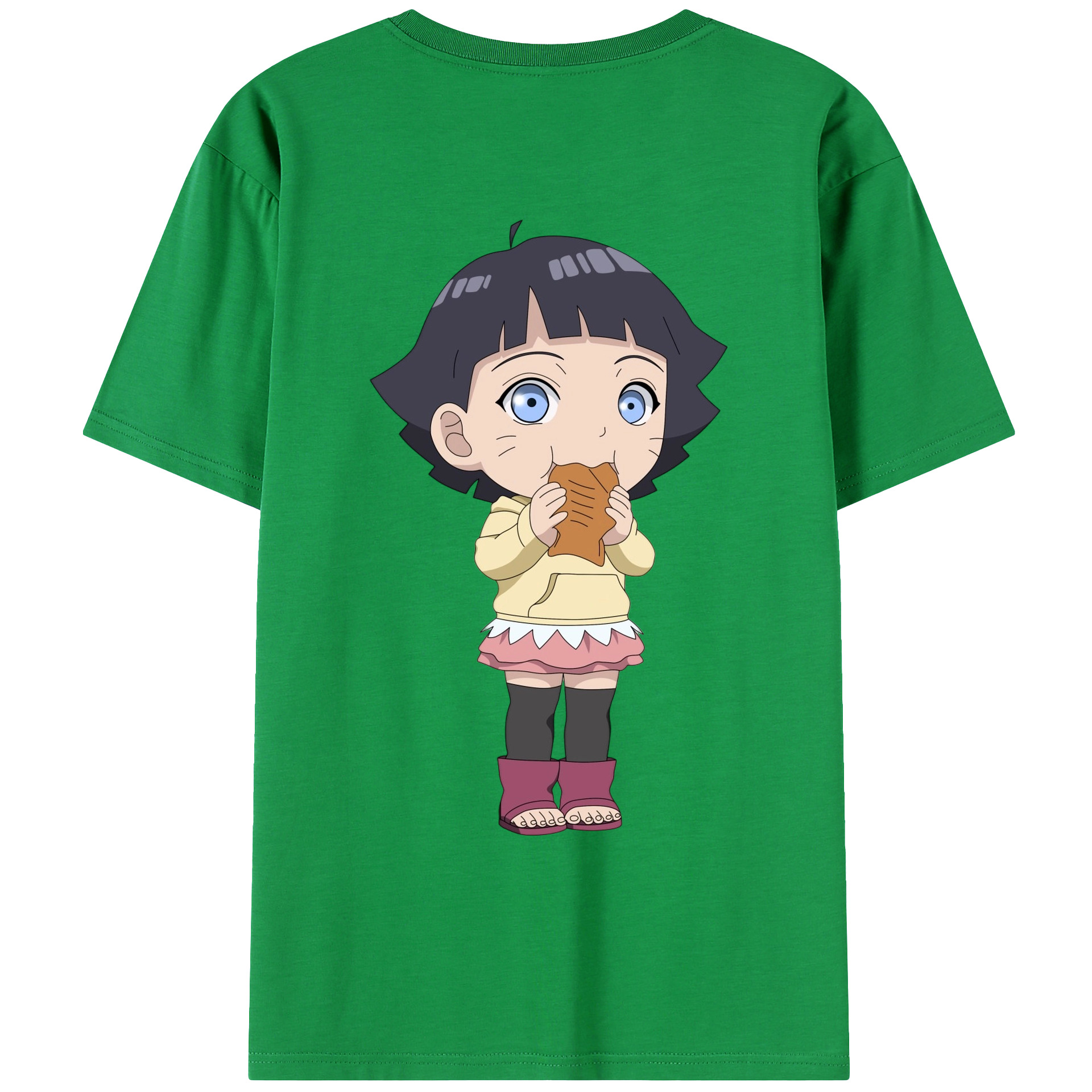 （画像用） NARUTO -ナルト- うずまき ヒマワリ Uzumaki Himawari 綿100％ メンズ半袖Tシャツ（バックプリント） 通気性
