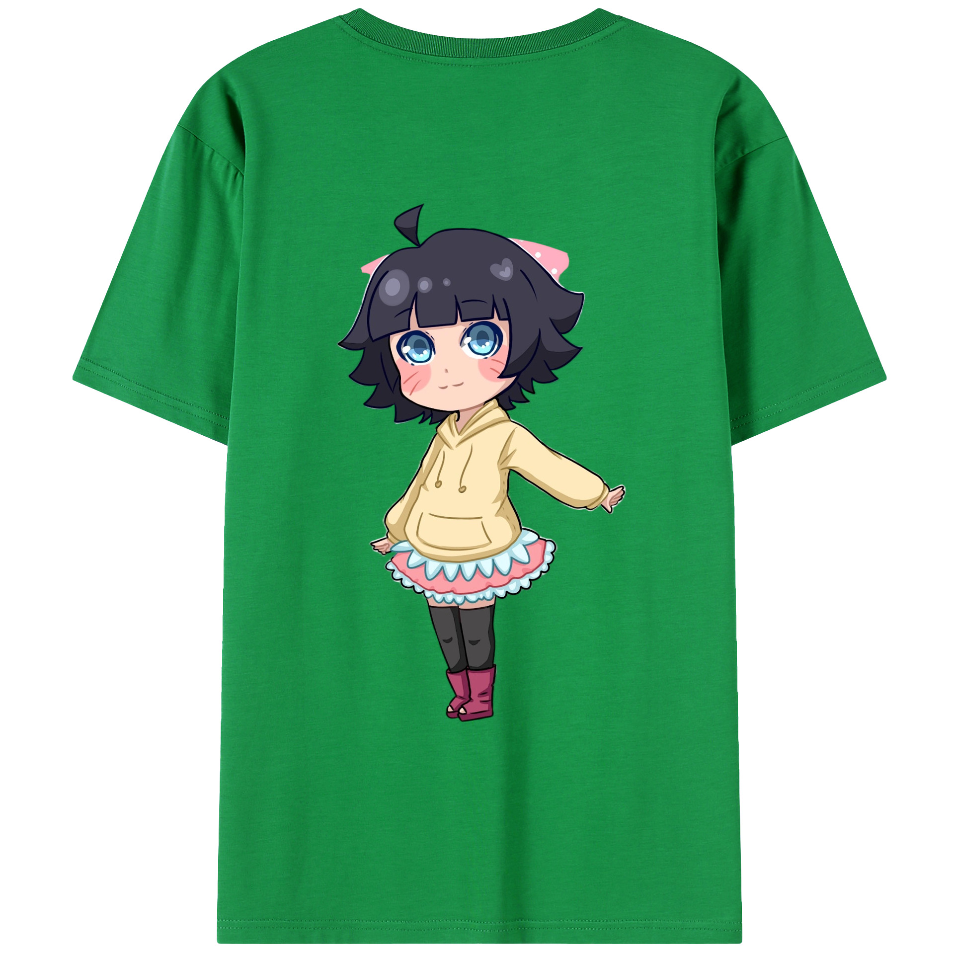 （画像用） NARUTO -ナルト- うずまき ヒマワリ Uzumaki Himawari 綿100％ メンズ半袖Tシャツ（バックプリント） 通気性