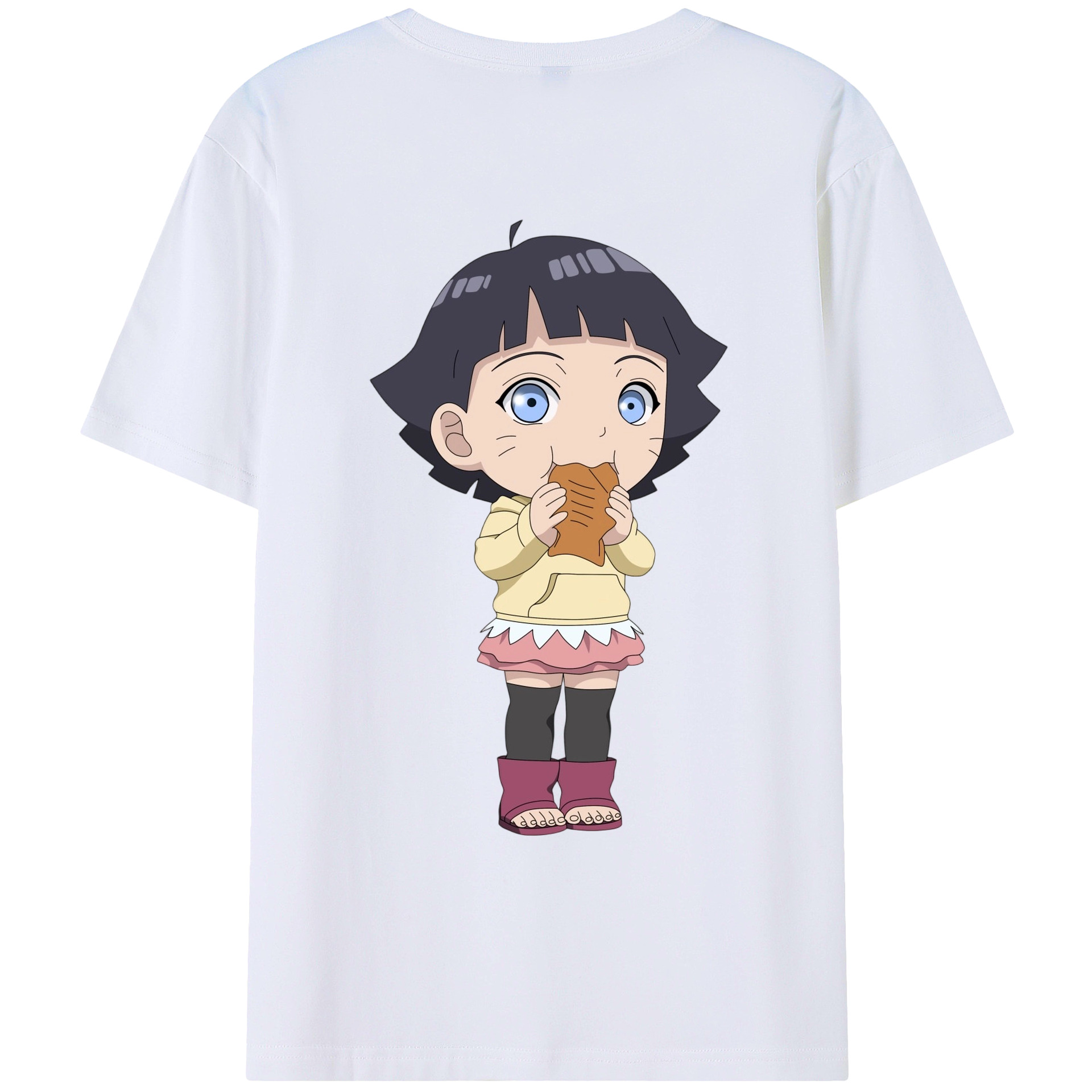 （画像用） NARUTO -ナルト- うずまき ヒマワリ Uzumaki Himawari 綿100％ メンズ半袖Tシャツ（バックプリント） 通気性