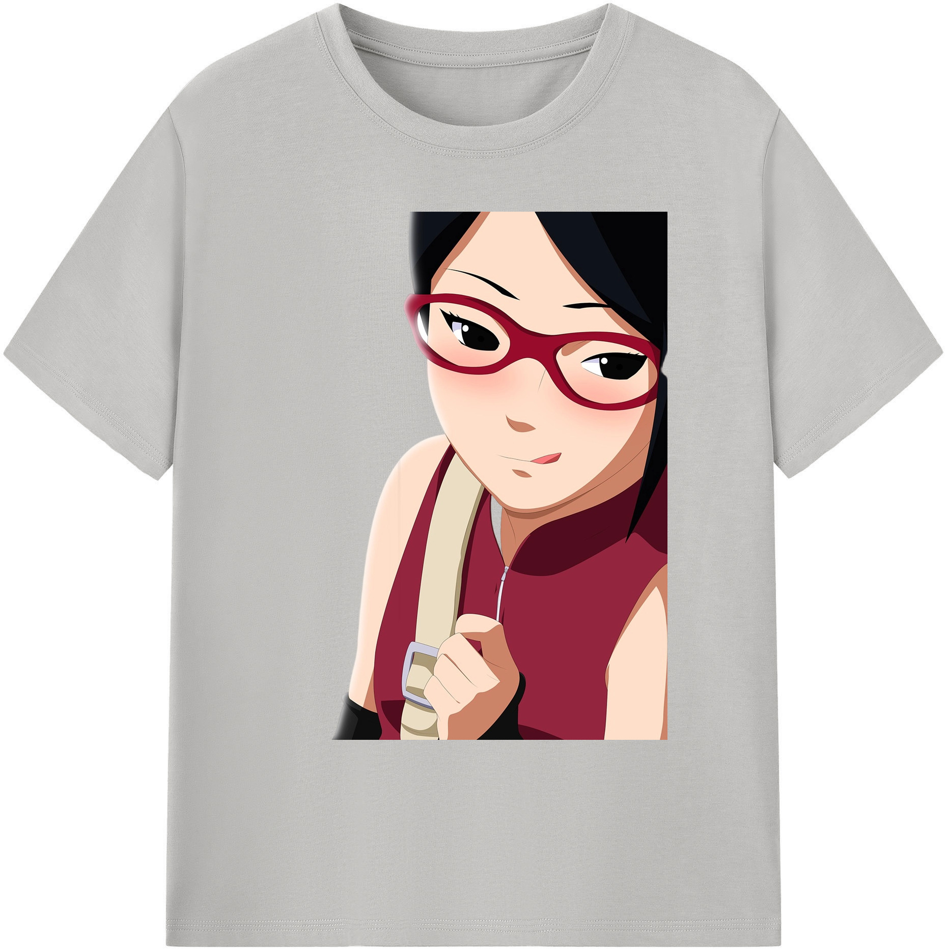 （画像用） NARUTO -ナルト- うちは サラダ Uchiha Sarada 綿100％ メンズ半袖Tシャツ｜肌触りやわらか＆通気性