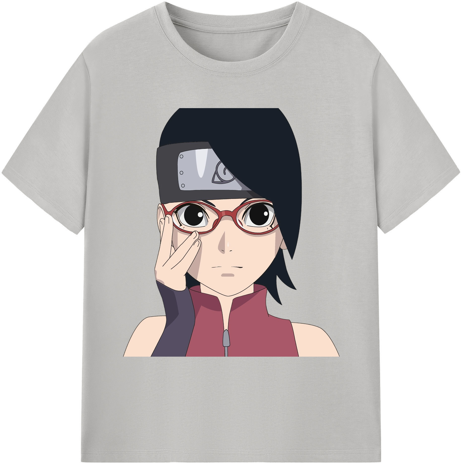 （画像用） NARUTO -ナルト- うちは サラダ Uchiha Sarada 綿100％ メンズ半袖Tシャツ｜肌触りやわらか＆通気性