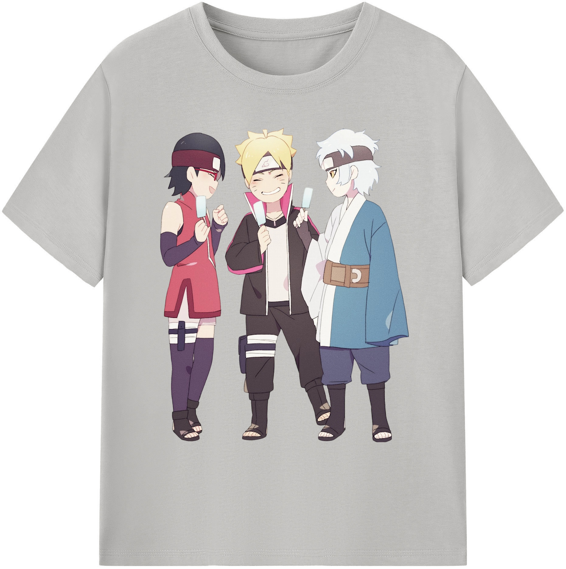 （画像用） NARUTO -ナルト- うちは サラダ Uchiha Sarada 綿100％ メンズ半袖Tシャツ｜肌触りやわらか＆通気性