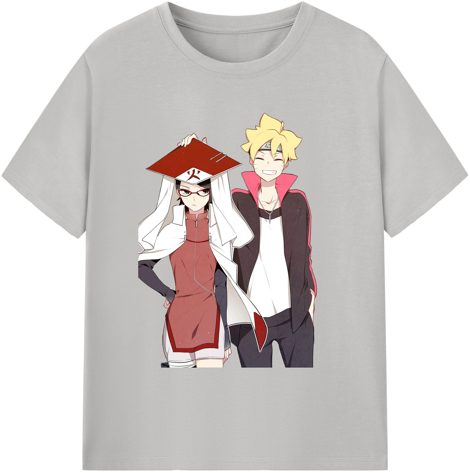 （画像用） NARUTO -ナルト- うちは サラダ Uchiha Sarada 綿100％ メンズ半袖Tシャツ｜肌触りやわらか＆通気性