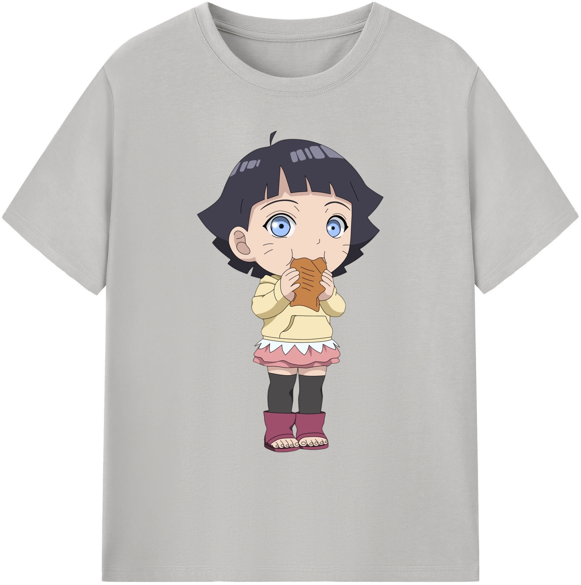 （画像用） NARUTO -ナルト- うずまき ヒマワリ Uzumaki Himawari 綿100％ メンズ半袖Tシャツ｜肌触りやわらか＆通気性