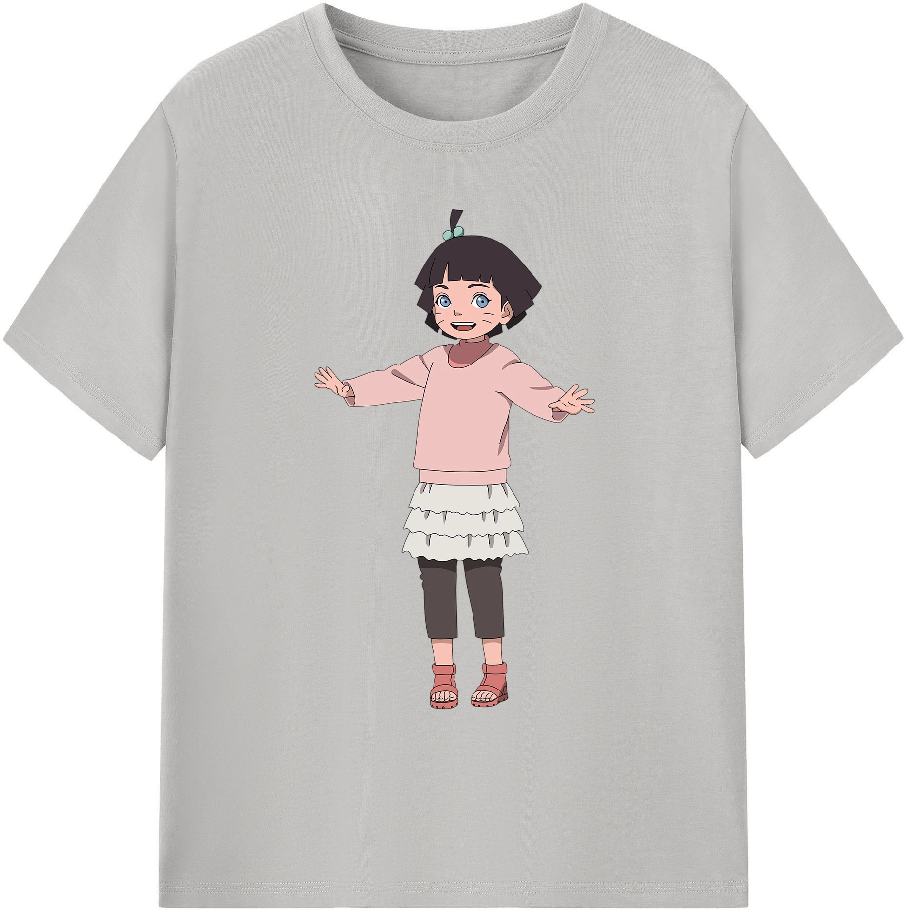 （画像用） NARUTO -ナルト- うずまき ヒマワリ Uzumaki Himawari 綿100％ メンズ半袖Tシャツ｜肌触りやわらか＆通気性