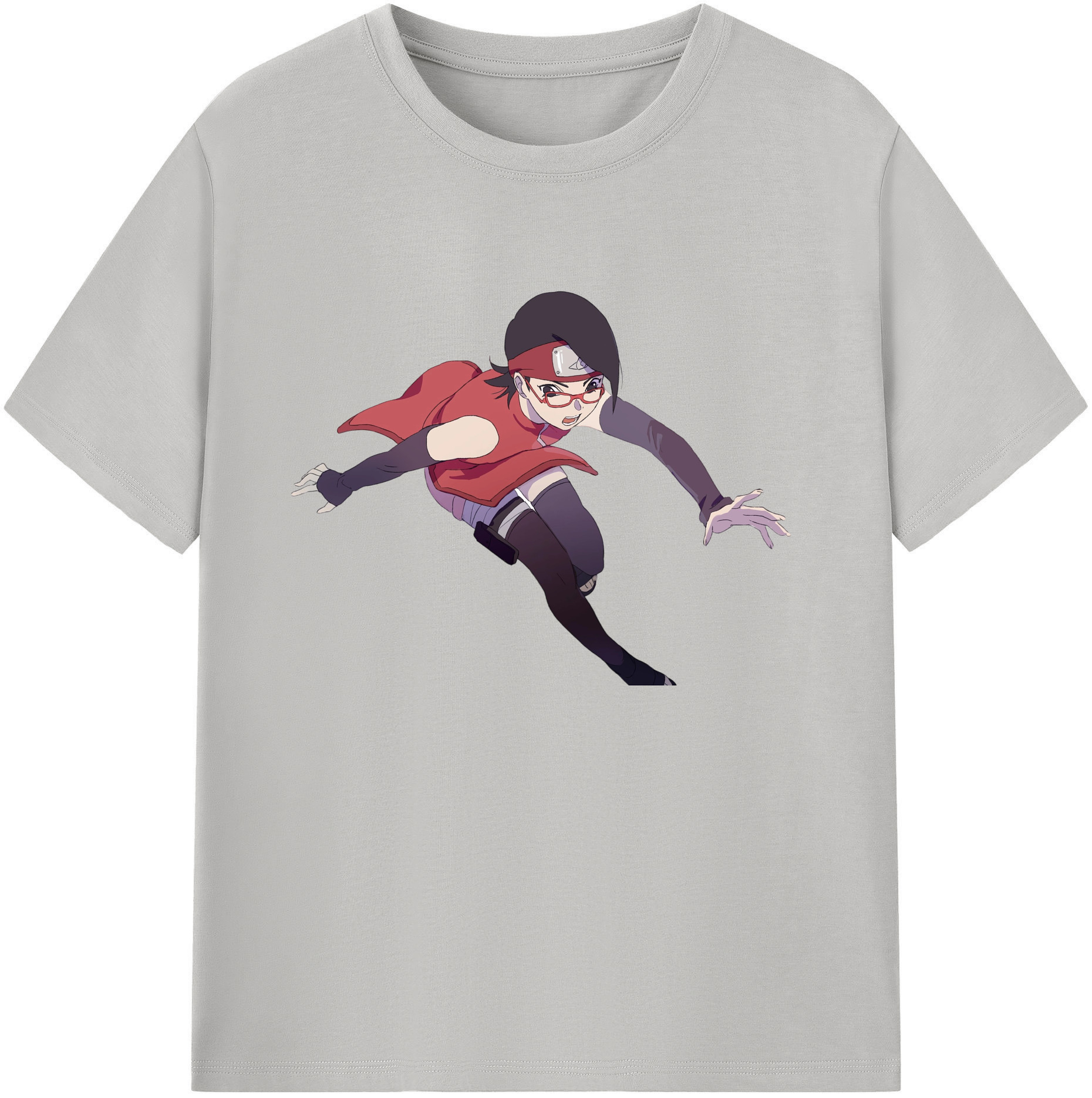 （画像用） NARUTO -ナルト- うちは サラダ Uchiha Sarada 綿100％ メンズ半袖Tシャツ｜肌触りやわらか＆通気性
