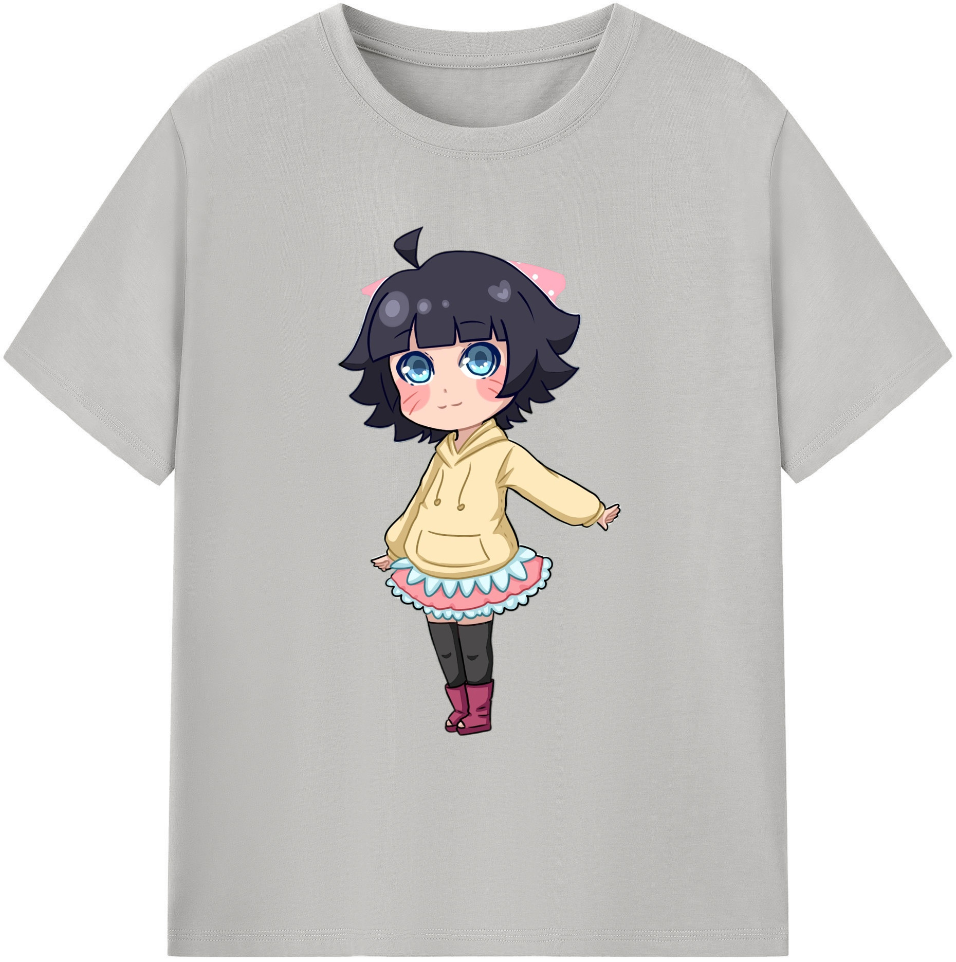 （画像用） NARUTO -ナルト- うずまき ヒマワリ Uzumaki Himawari 綿100％ メンズ半袖Tシャツ｜肌触りやわらか＆通気性