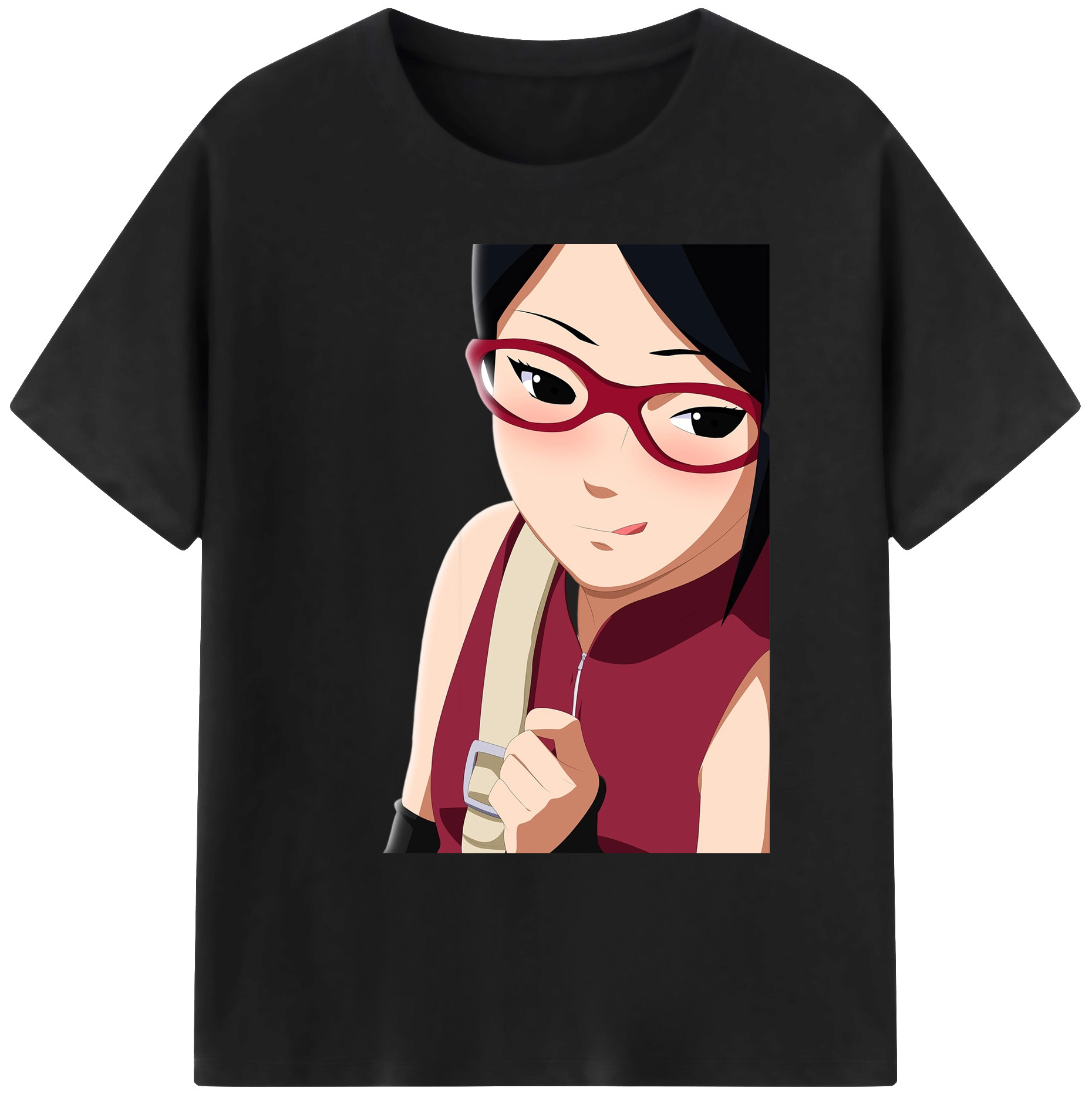 （画像用） NARUTO -ナルト- うちは サラダ Uchiha Sarada 綿100％ メンズ半袖Tシャツ｜肌触りやわらか＆通気性