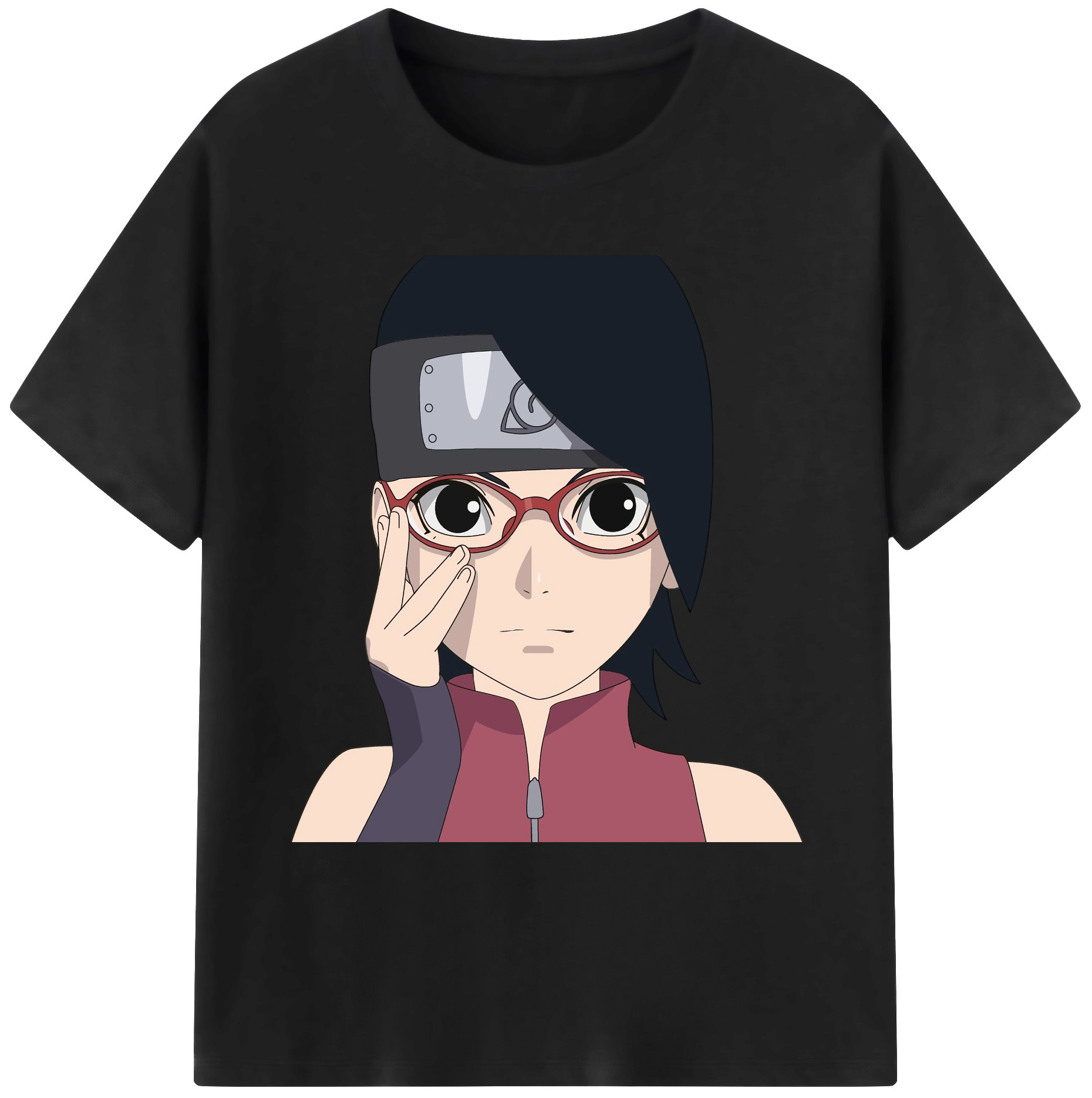 （画像用） NARUTO -ナルト- うちは サラダ Uchiha Sarada 綿100％ メンズ半袖Tシャツ｜肌触りやわらか＆通気性