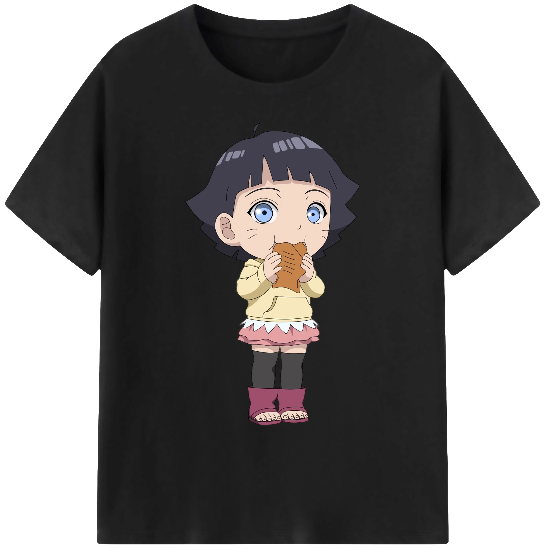 （画像用） NARUTO -ナルト- うずまき ヒマワリ Uzumaki Himawari 綿100％ メンズ半袖Tシャツ｜肌触りやわらか＆通気性