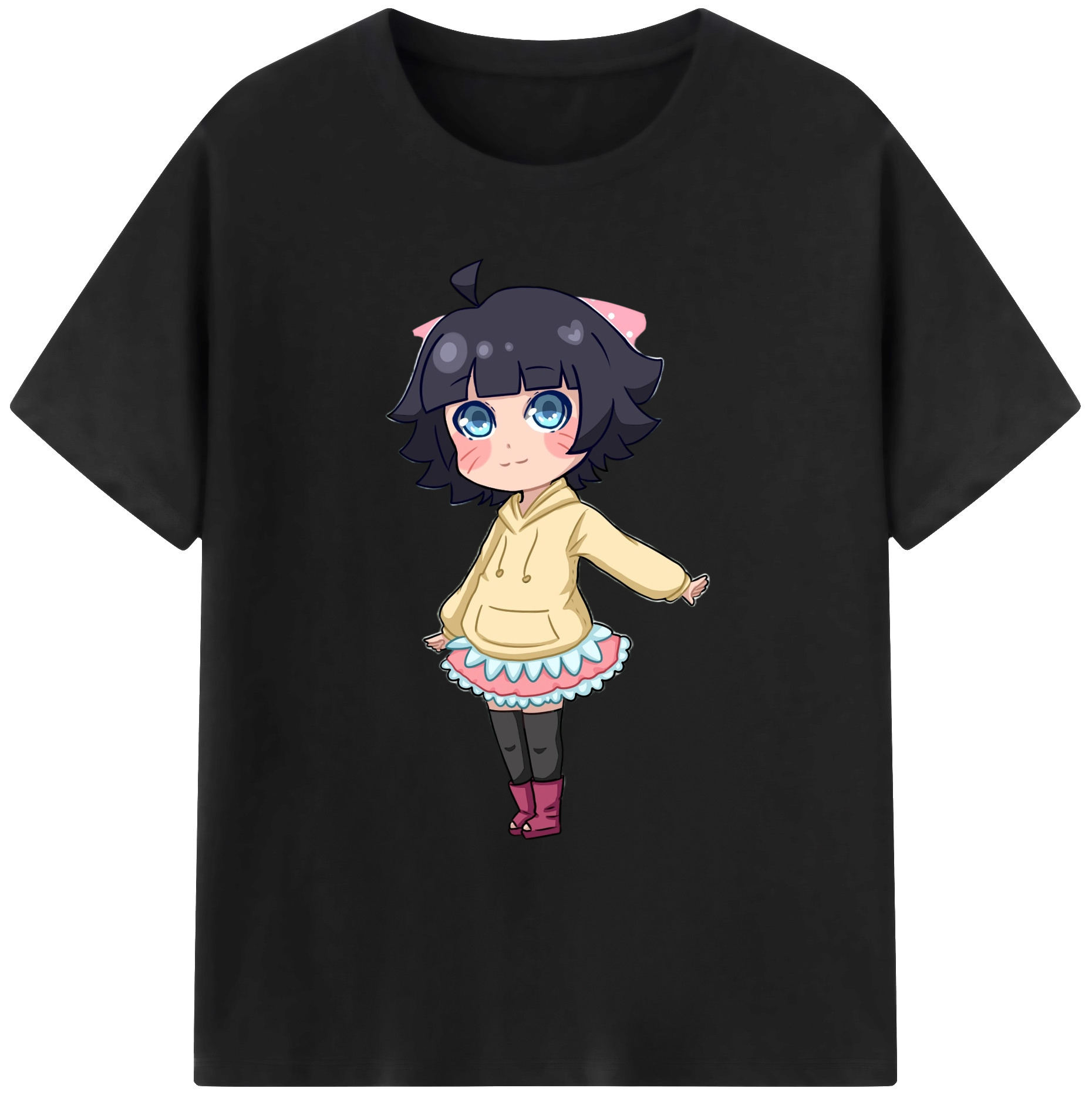 （画像用） NARUTO -ナルト- うずまき ヒマワリ Uzumaki Himawari 綿100％ メンズ半袖Tシャツ｜肌触りやわらか＆通気性