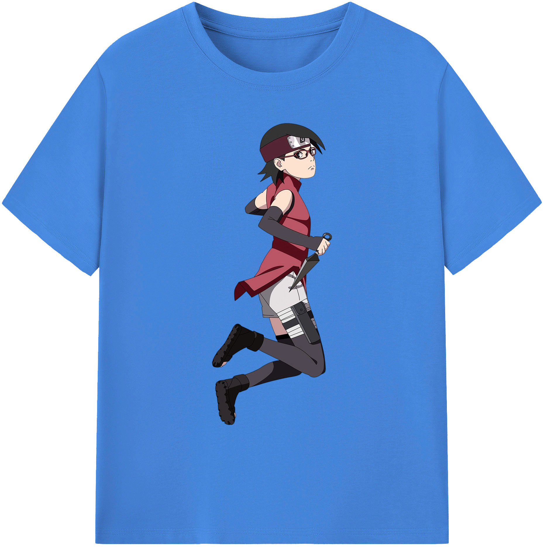 （画像用） NARUTO -ナルト- うちは サラダ Uchiha Sarada 綿100％ メンズ半袖Tシャツ｜肌触りやわらか＆通気性