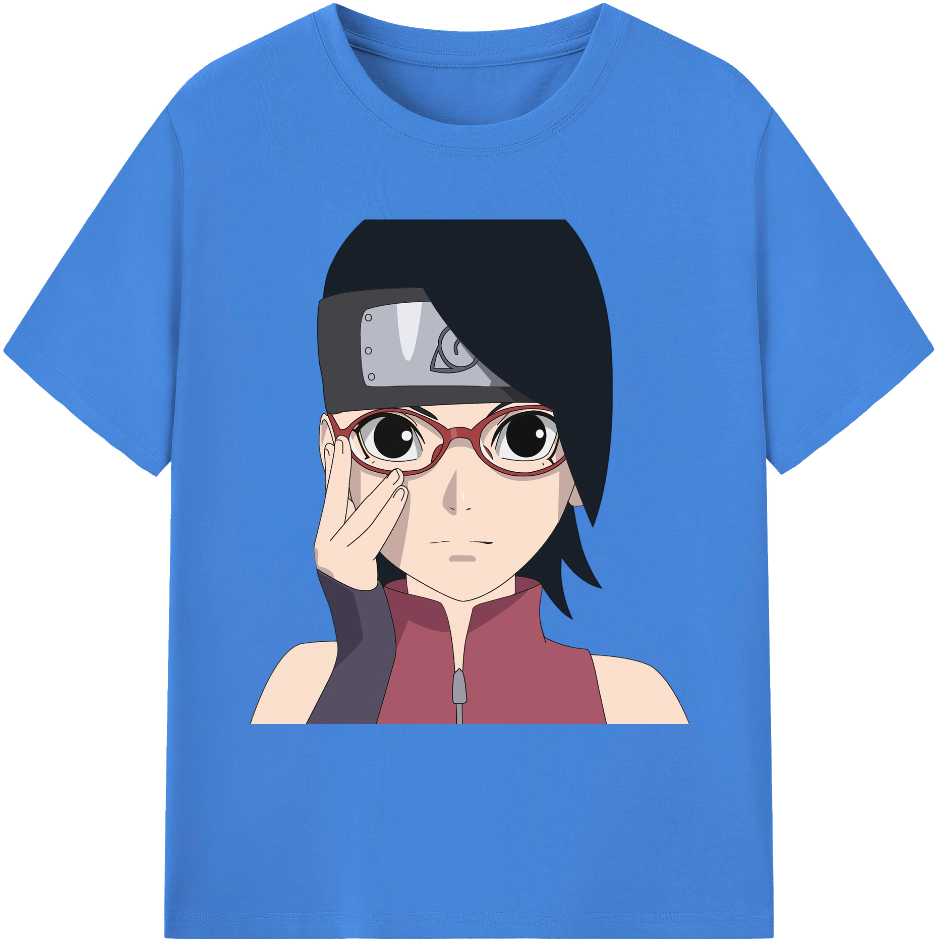 （画像用） NARUTO -ナルト- うちは サラダ Uchiha Sarada 綿100％ メンズ半袖Tシャツ｜肌触りやわらか＆通気性