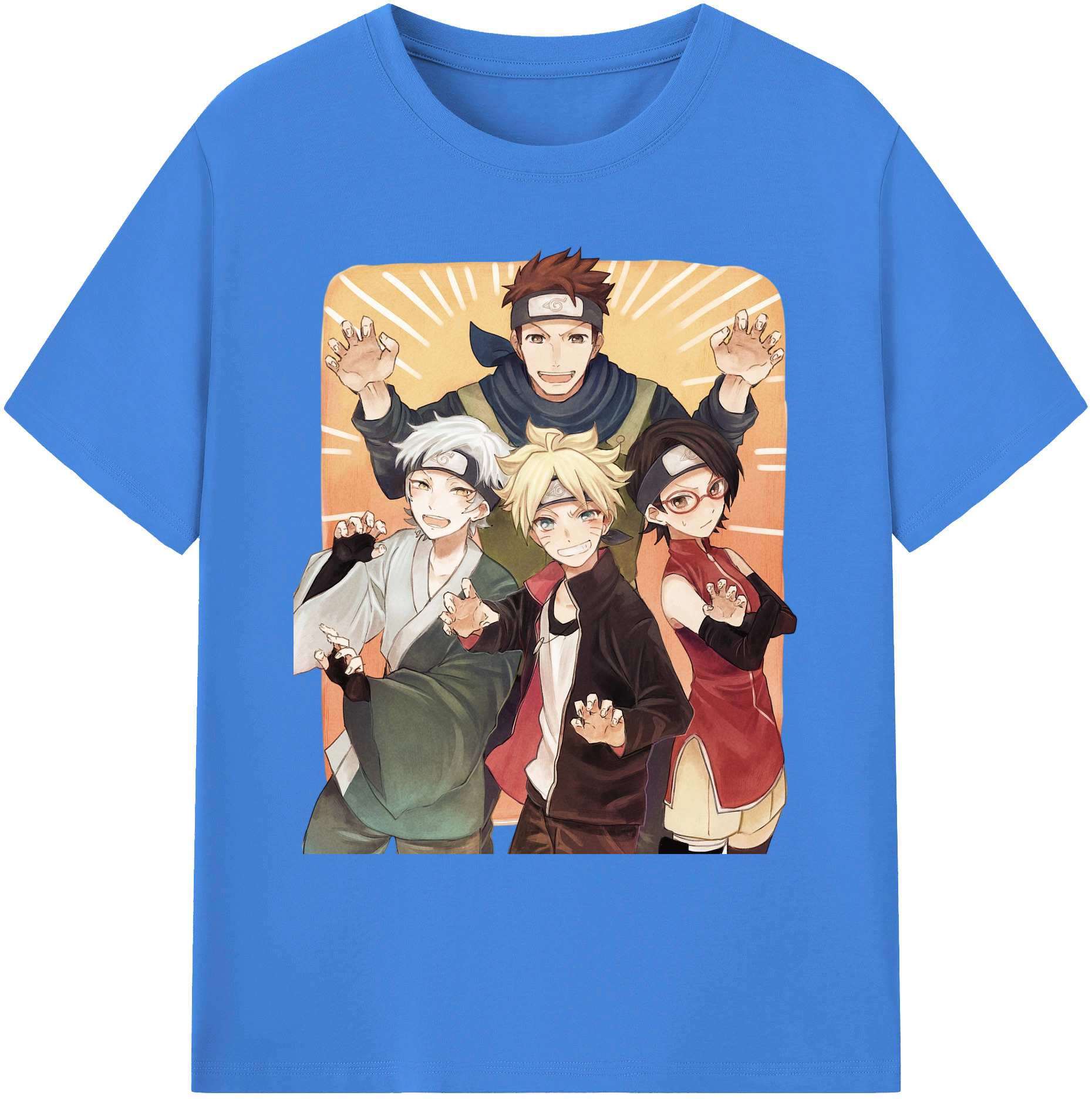 （画像用） NARUTO -ナルト- うちは サラダ Uchiha Sarada 綿100％ メンズ半袖Tシャツ｜肌触りやわらか＆通気性
