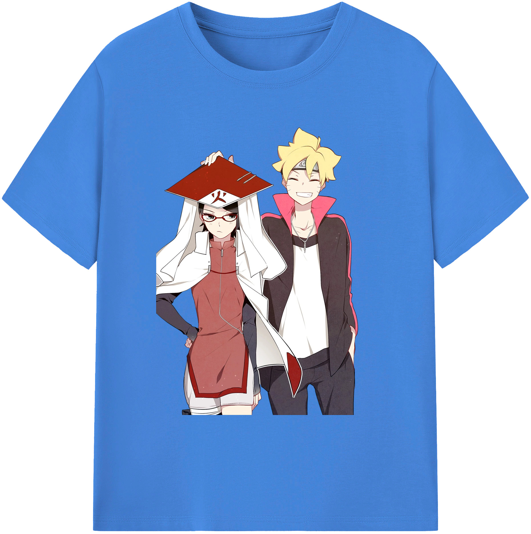 （画像用） NARUTO -ナルト- うちは サラダ Uchiha Sarada 綿100％ メンズ半袖Tシャツ｜肌触りやわらか＆通気性