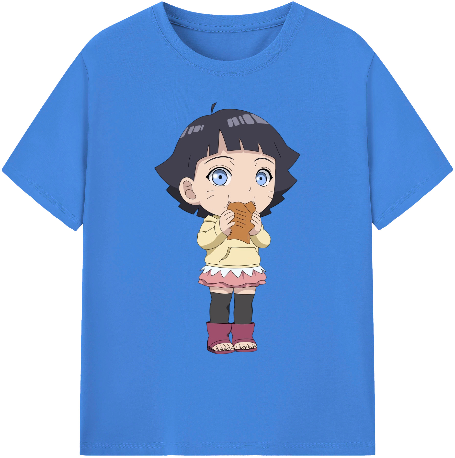 （画像用） NARUTO -ナルト- うずまき ヒマワリ Uzumaki Himawari 綿100％ メンズ半袖Tシャツ｜肌触りやわらか＆通気性