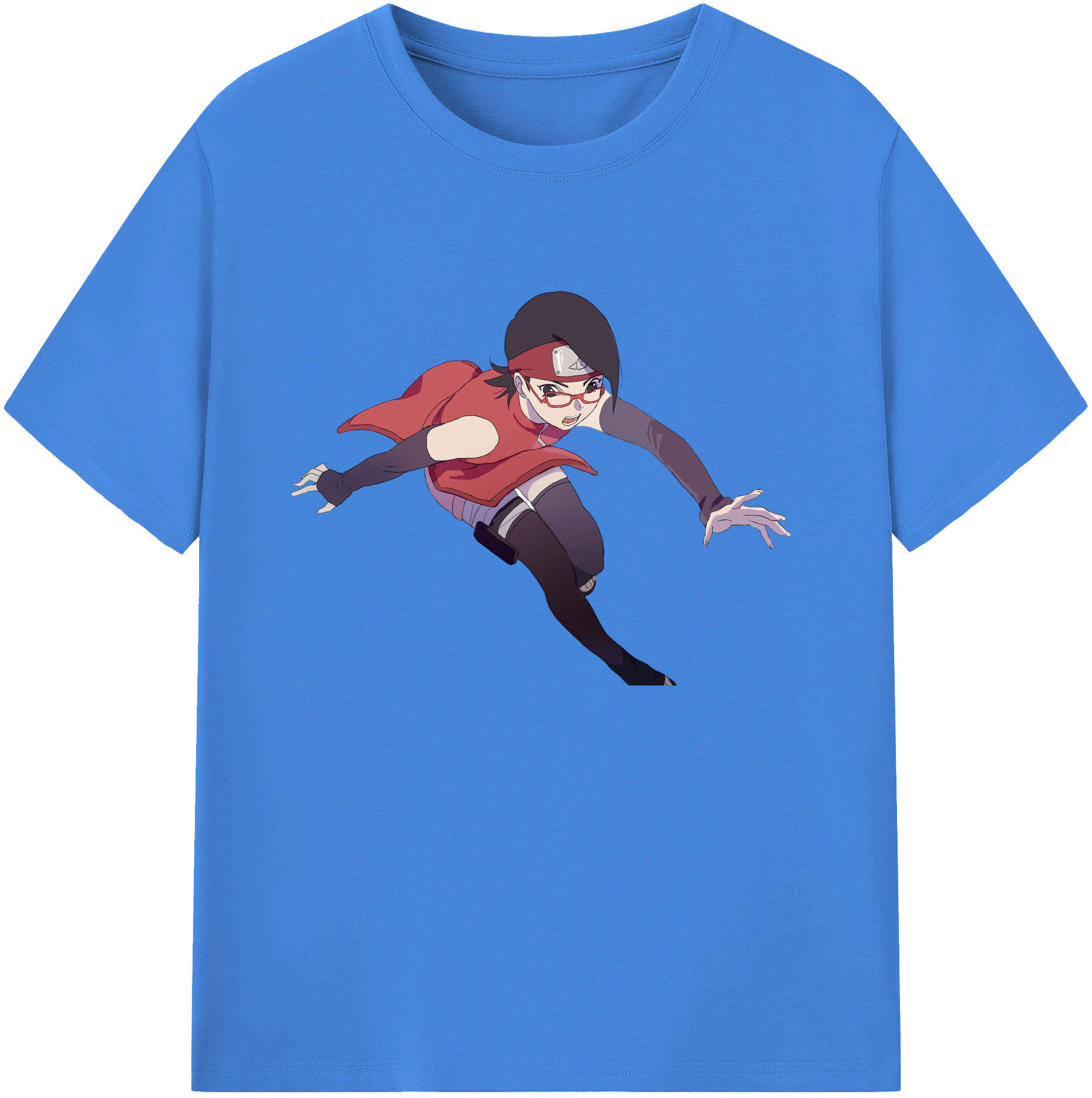 （画像用） NARUTO -ナルト- うちは サラダ Uchiha Sarada 綿100％ メンズ半袖Tシャツ｜肌触りやわらか＆通気性