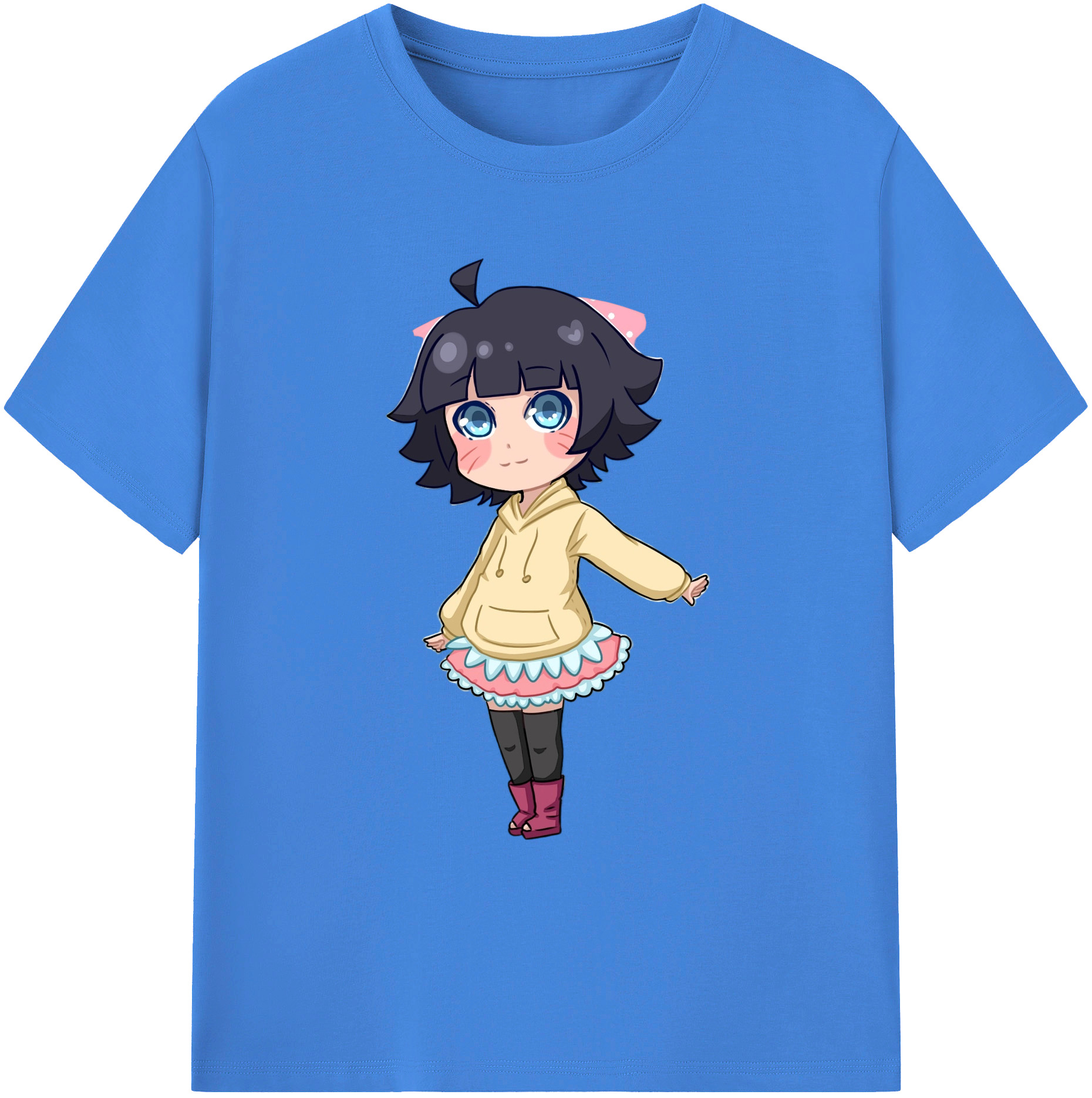 （画像用） NARUTO -ナルト- うずまき ヒマワリ Uzumaki Himawari 綿100％ メンズ半袖Tシャツ｜肌触りやわらか＆通気性