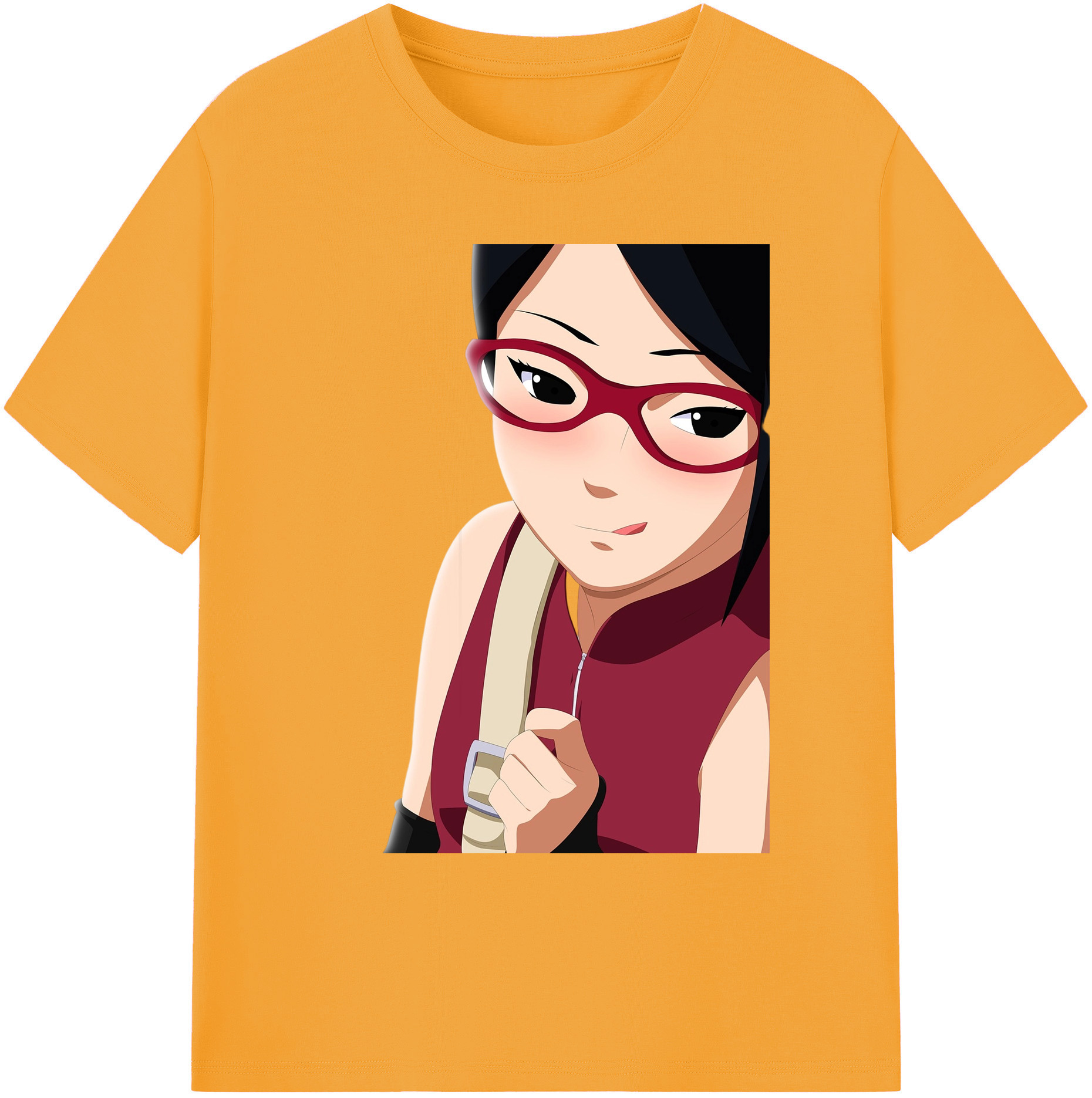 （画像用） NARUTO -ナルト- うちは サラダ Uchiha Sarada 綿100％ メンズ半袖Tシャツ｜肌触りやわらか＆通気性