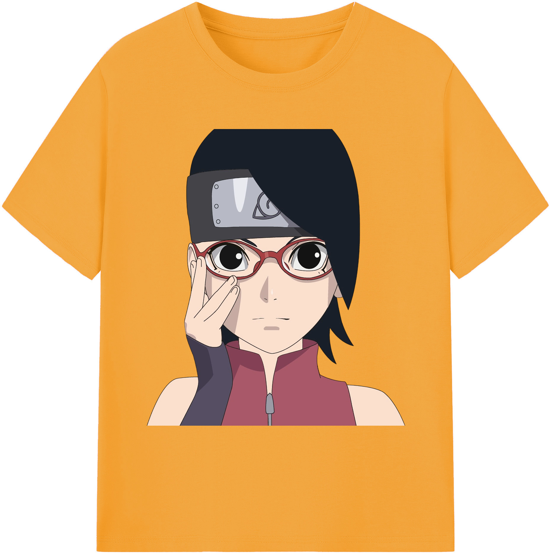 （画像用） NARUTO -ナルト- うちは サラダ Uchiha Sarada 綿100％ メンズ半袖Tシャツ｜肌触りやわらか＆通気性