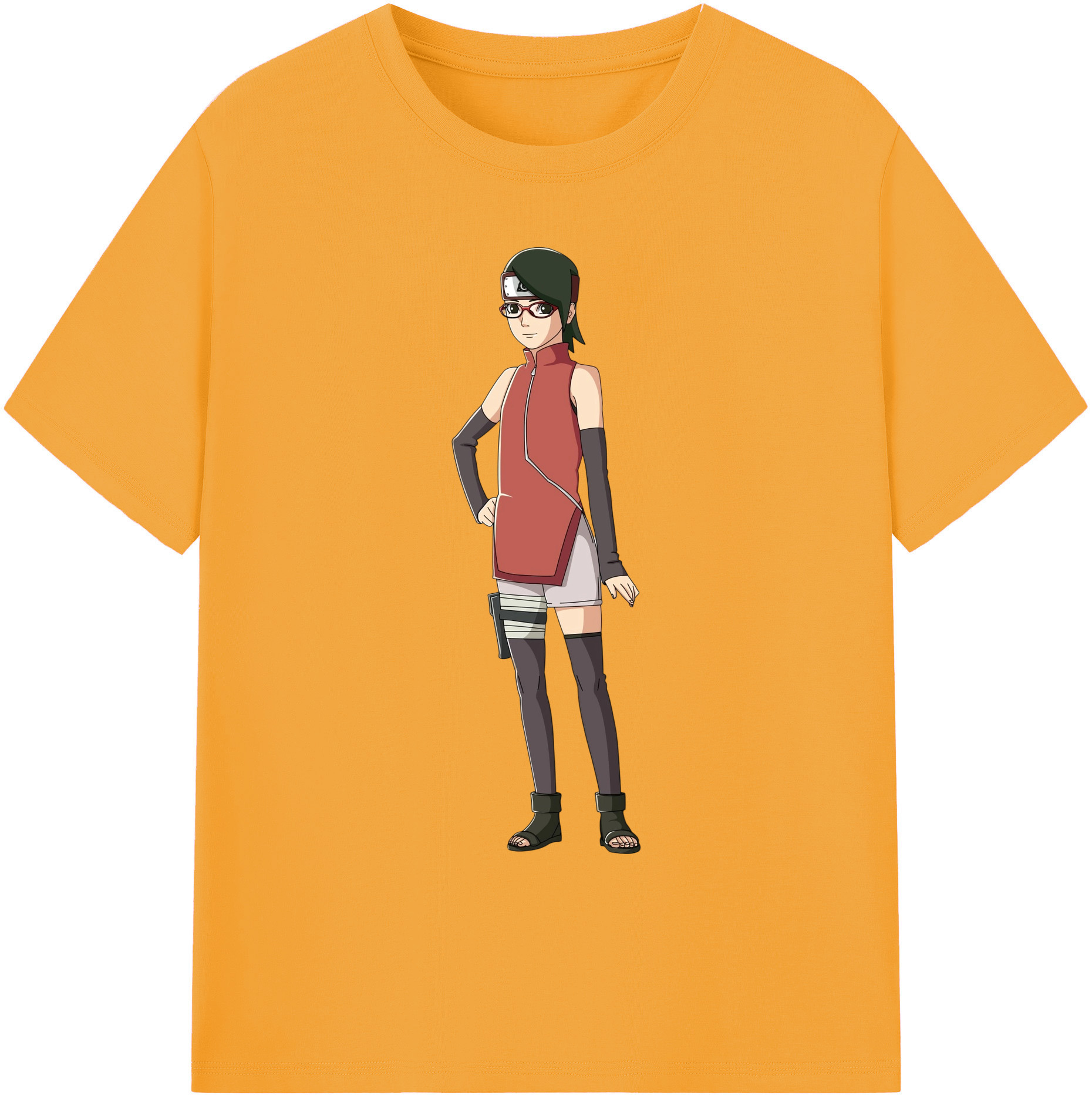 （画像用） NARUTO -ナルト- うちは サラダ Uchiha Sarada 綿100％ メンズ半袖Tシャツ｜肌触りやわらか＆通気性