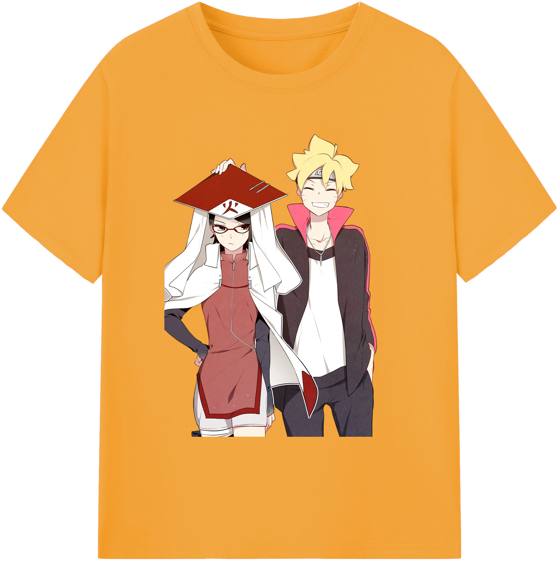 （画像用） NARUTO -ナルト- うちは サラダ Uchiha Sarada 綿100％ メンズ半袖Tシャツ｜肌触りやわらか＆通気性
