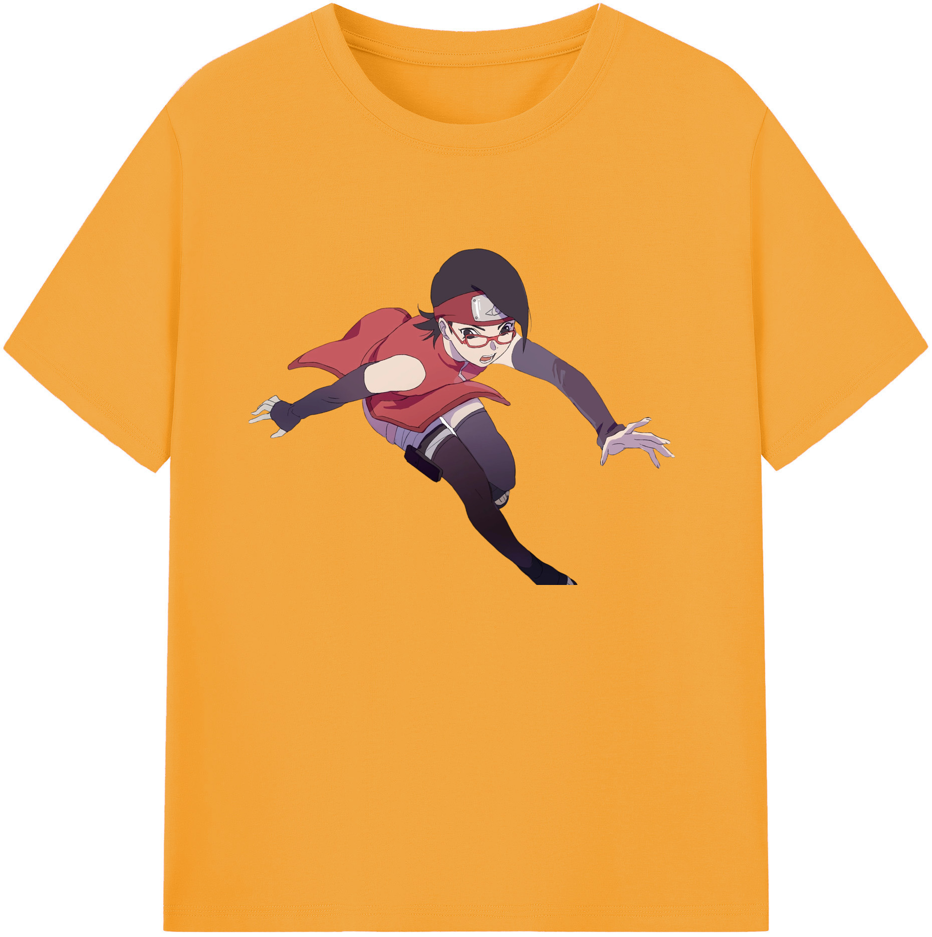（画像用） NARUTO -ナルト- うちは サラダ Uchiha Sarada 綿100％ メンズ半袖Tシャツ｜肌触りやわらか＆通気性