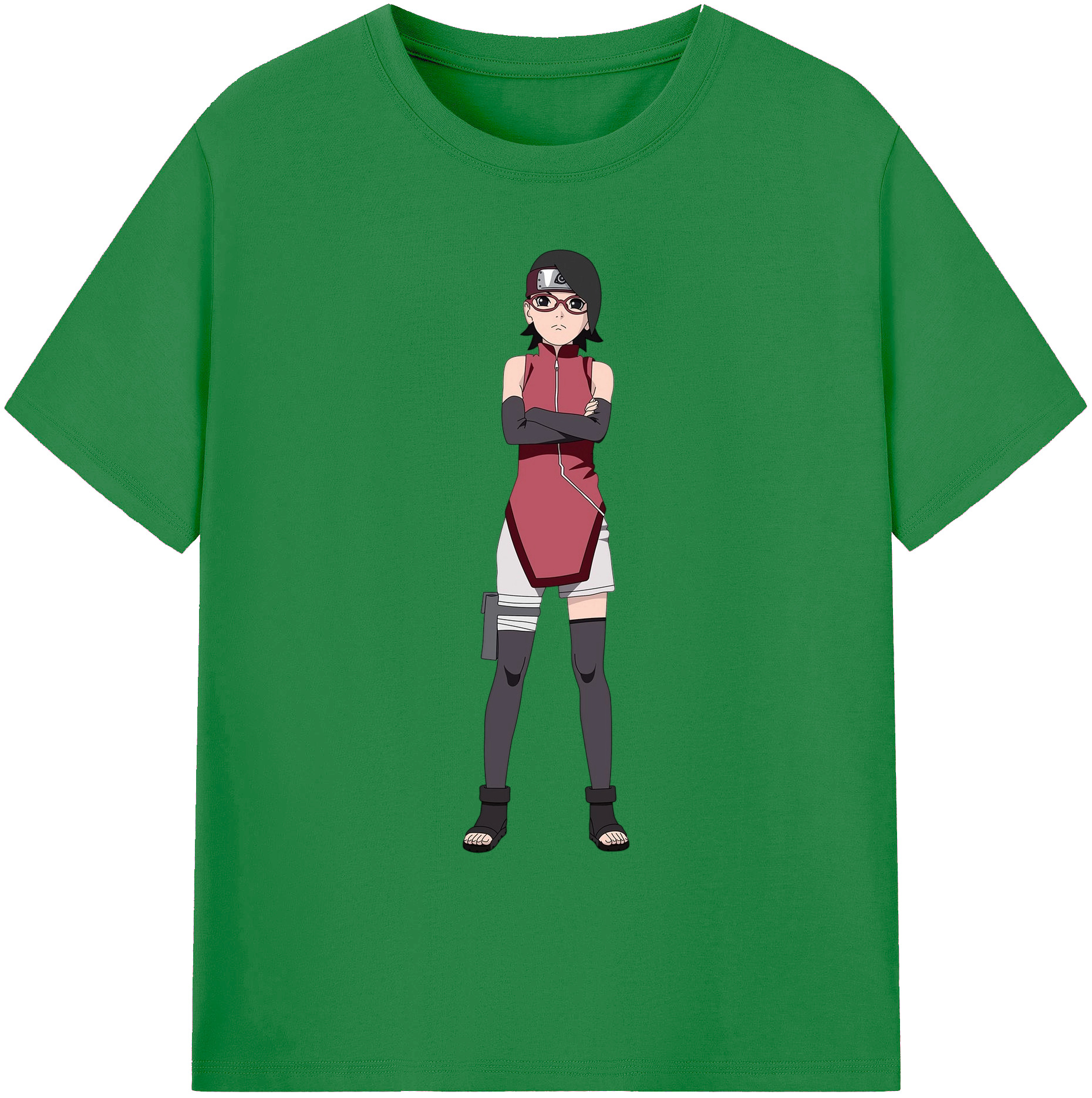 （画像用） NARUTO -ナルト- うちは サラダ Uchiha Sarada 綿100％ メンズ半袖Tシャツ｜肌触りやわらか＆通気性