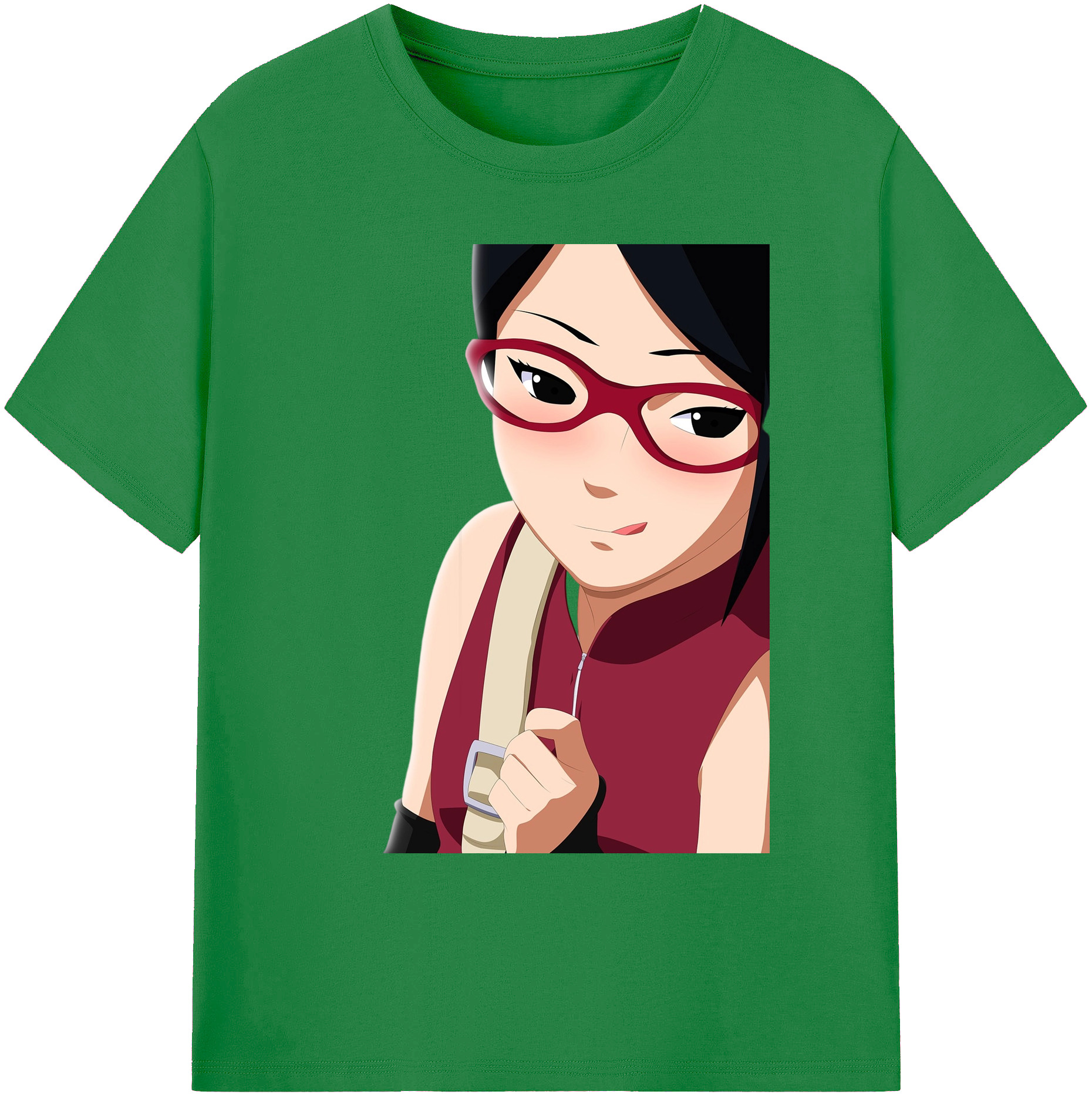 （画像用） NARUTO -ナルト- うちは サラダ Uchiha Sarada 綿100％ メンズ半袖Tシャツ｜肌触りやわらか＆通気性