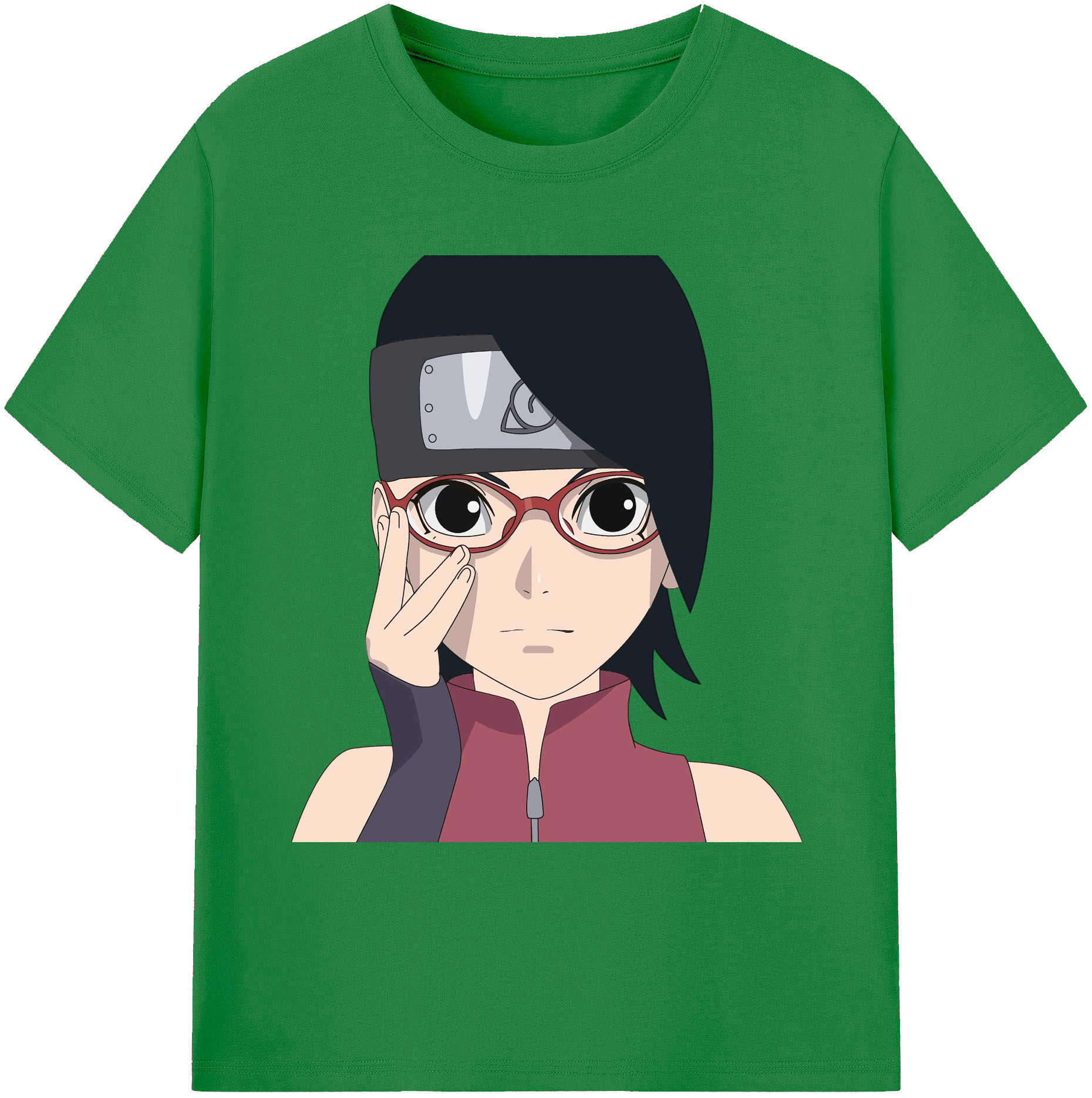 （画像用） NARUTO -ナルト- うちは サラダ Uchiha Sarada 綿100％ メンズ半袖Tシャツ｜肌触りやわらか＆通気性