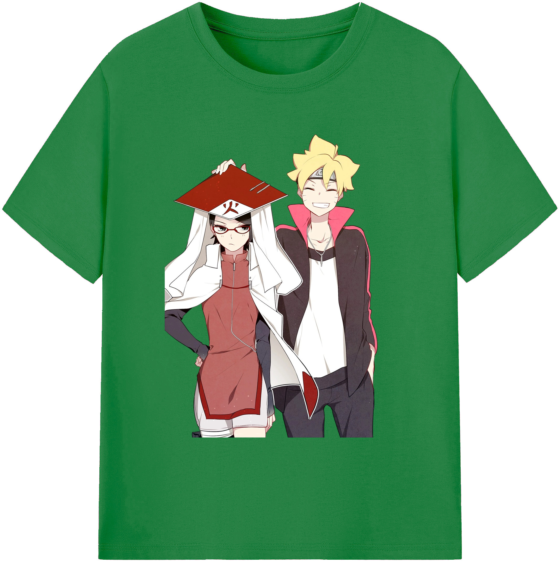 （画像用） NARUTO -ナルト- うちは サラダ Uchiha Sarada 綿100％ メンズ半袖Tシャツ｜肌触りやわらか＆通気性