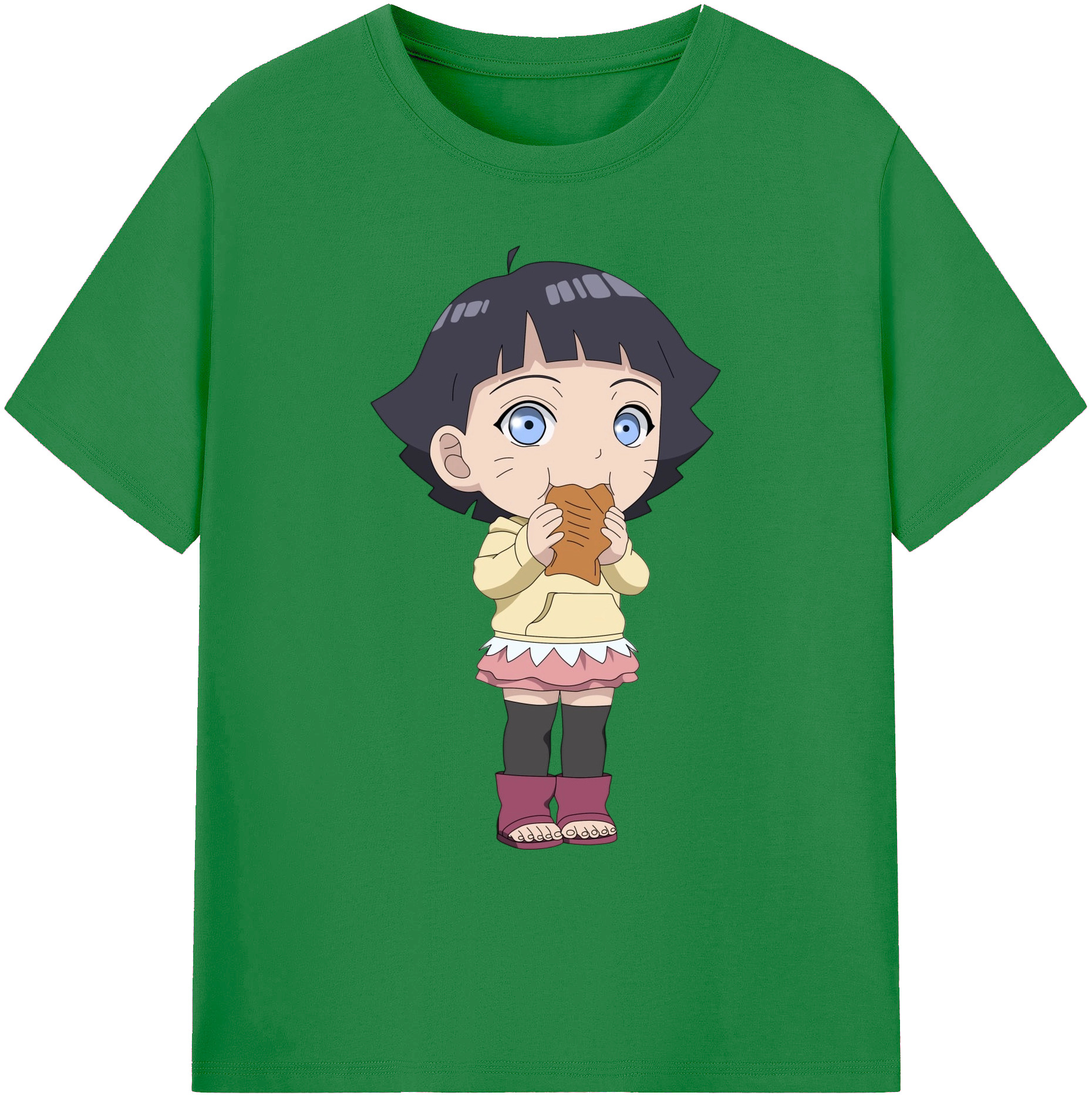 （画像用） NARUTO -ナルト- うずまき ヒマワリ Uzumaki Himawari 綿100％ メンズ半袖Tシャツ｜肌触りやわらか＆通気性