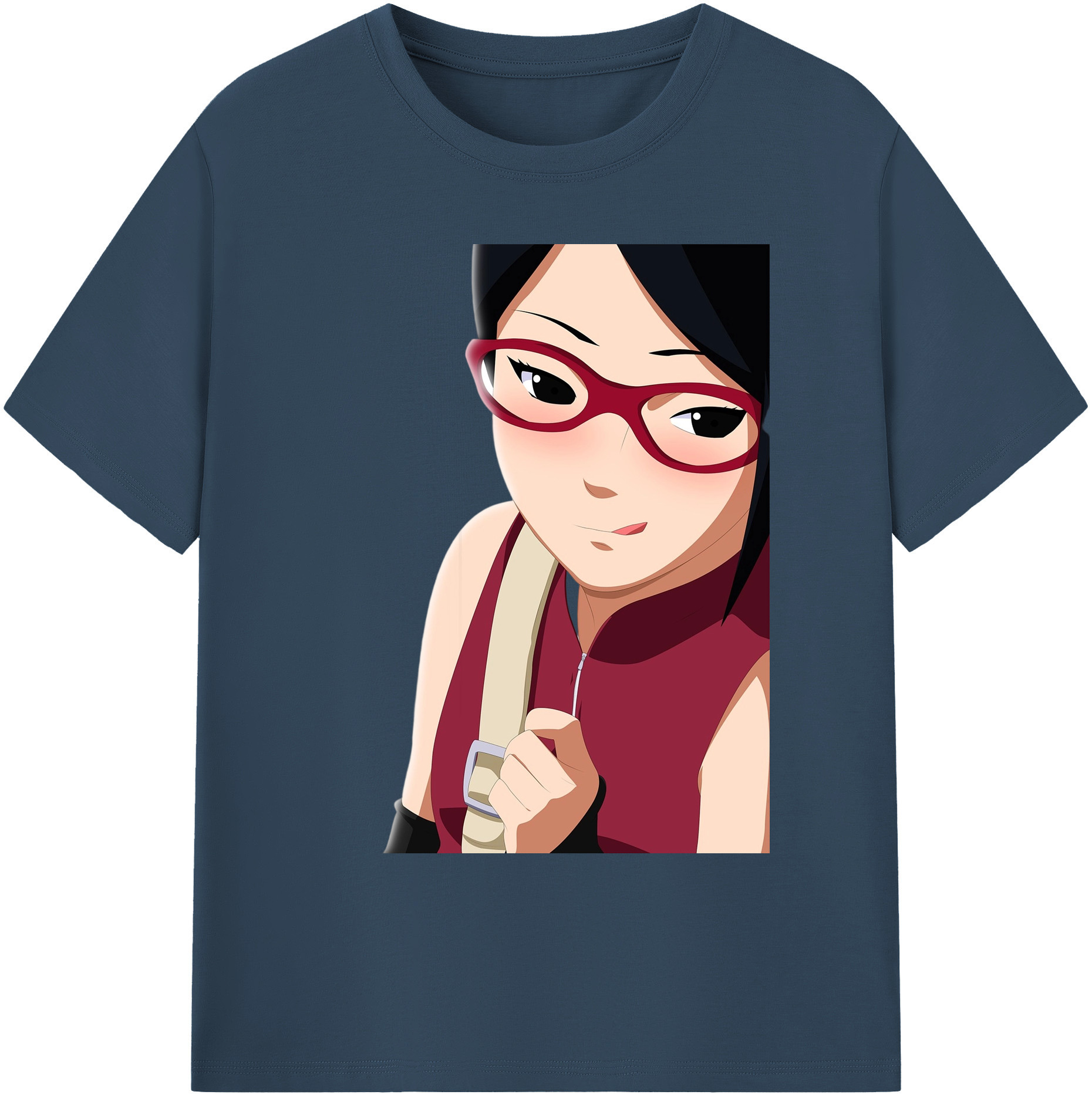 （画像用） NARUTO -ナルト- うちは サラダ Uchiha Sarada 綿100％ メンズ半袖Tシャツ｜肌触りやわらか＆通気性