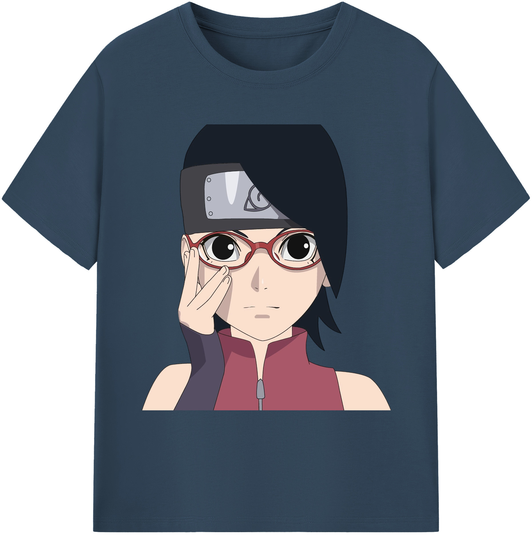 （画像用） NARUTO -ナルト- うちは サラダ Uchiha Sarada 綿100％ メンズ半袖Tシャツ｜肌触りやわらか＆通気性