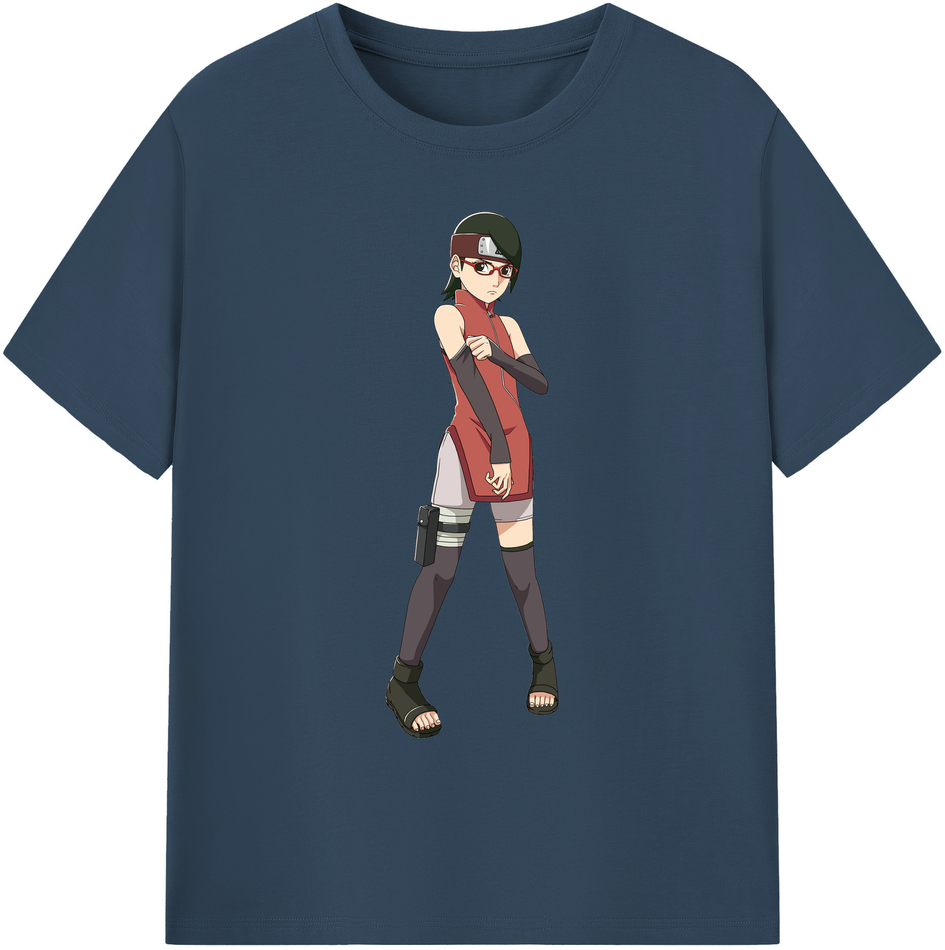 （画像用） NARUTO -ナルト- うちは サラダ Uchiha Sarada 綿100％ メンズ半袖Tシャツ｜肌触りやわらか＆通気性