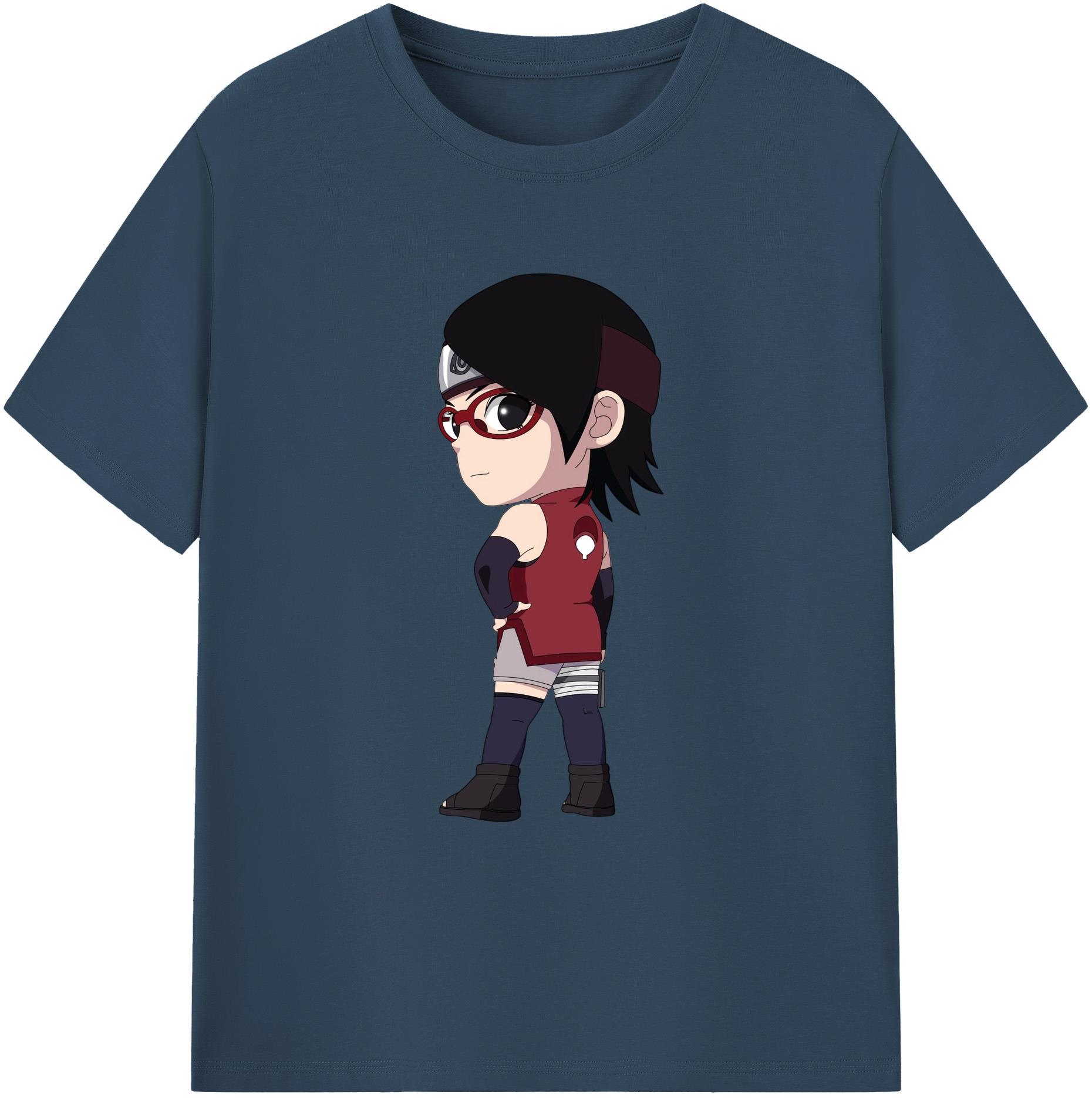 （画像用） NARUTO -ナルト- うちは サラダ Uchiha Sarada 綿100％ メンズ半袖Tシャツ｜肌触りやわらか＆通気性
