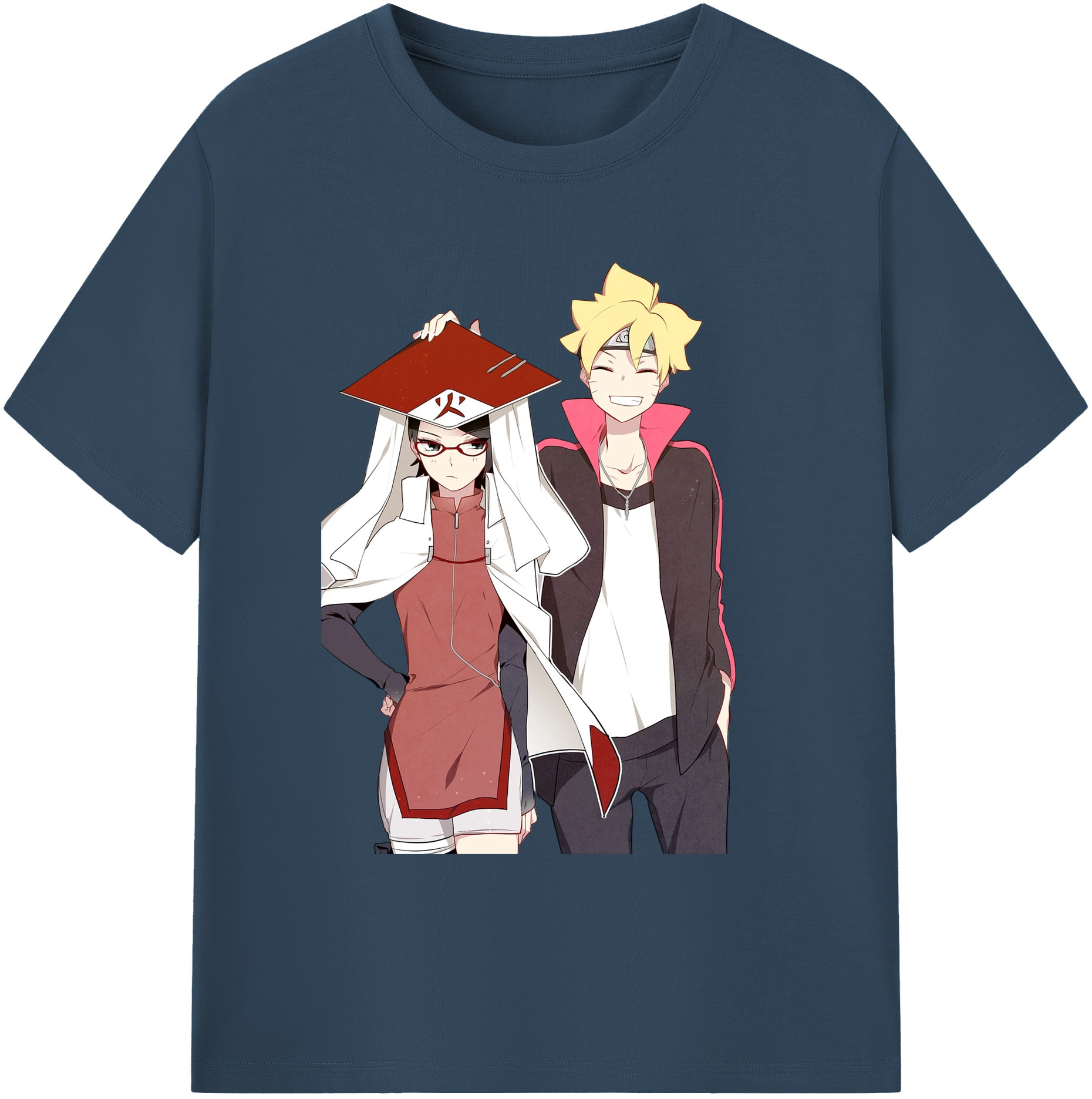 （画像用） NARUTO -ナルト- うちは サラダ Uchiha Sarada 綿100％ メンズ半袖Tシャツ｜肌触りやわらか＆通気性