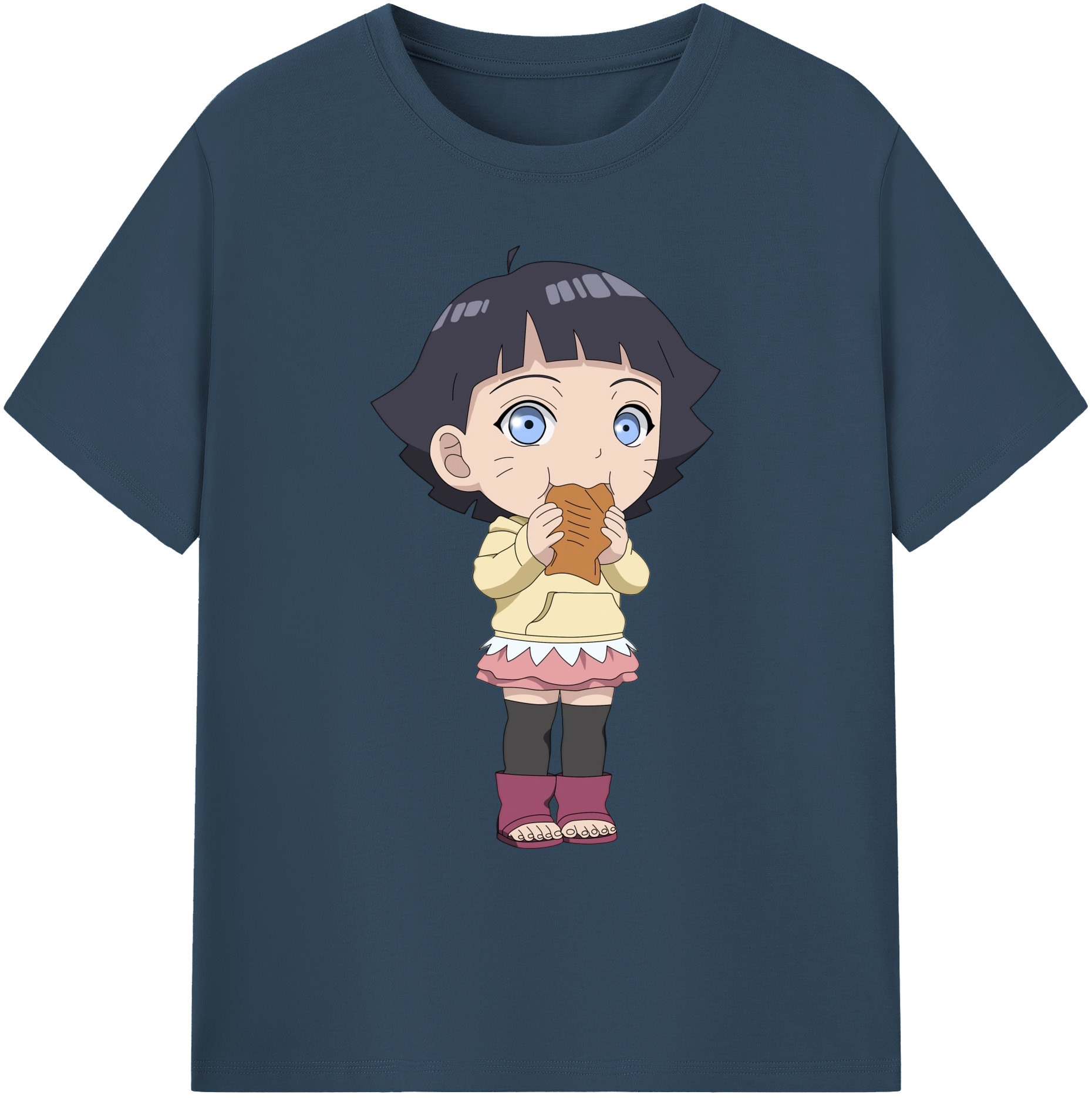 （画像用） NARUTO -ナルト- うずまき ヒマワリ Uzumaki Himawari 綿100％ メンズ半袖Tシャツ｜肌触りやわらか＆通気性