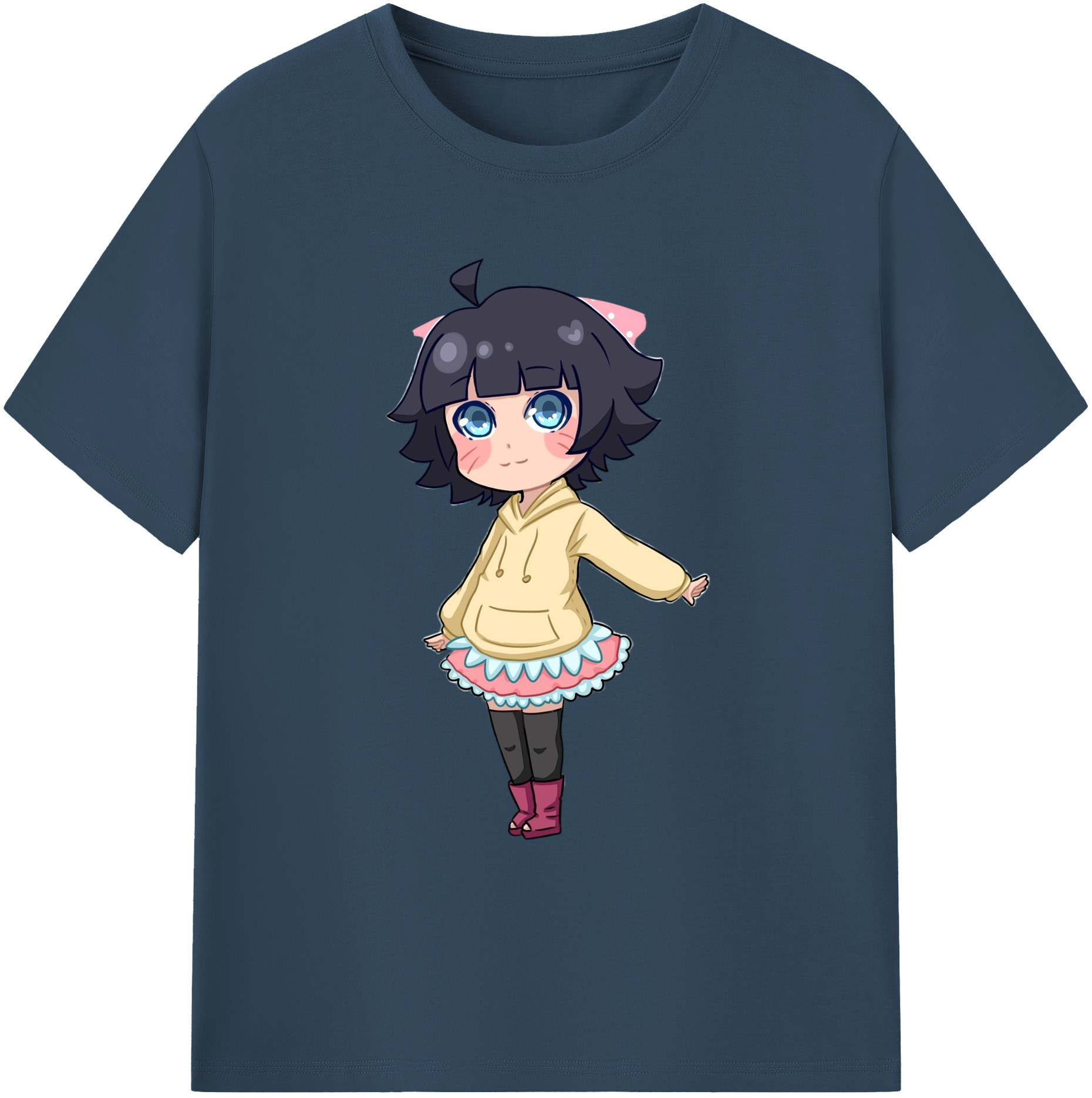 （画像用） NARUTO -ナルト- うずまき ヒマワリ Uzumaki Himawari 綿100％ メンズ半袖Tシャツ｜肌触りやわらか＆通気性