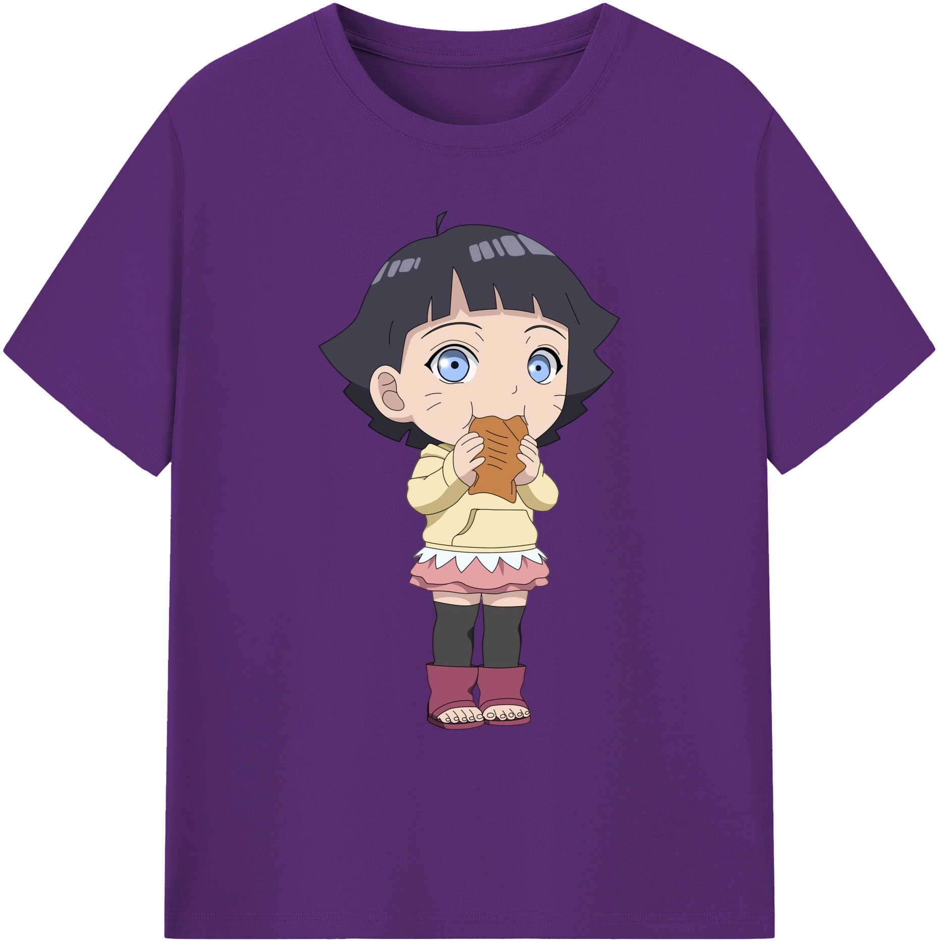 （画像用） NARUTO -ナルト- うずまき ヒマワリ Uzumaki Himawari 綿100％ メンズ半袖Tシャツ｜肌触りやわらか＆通気性