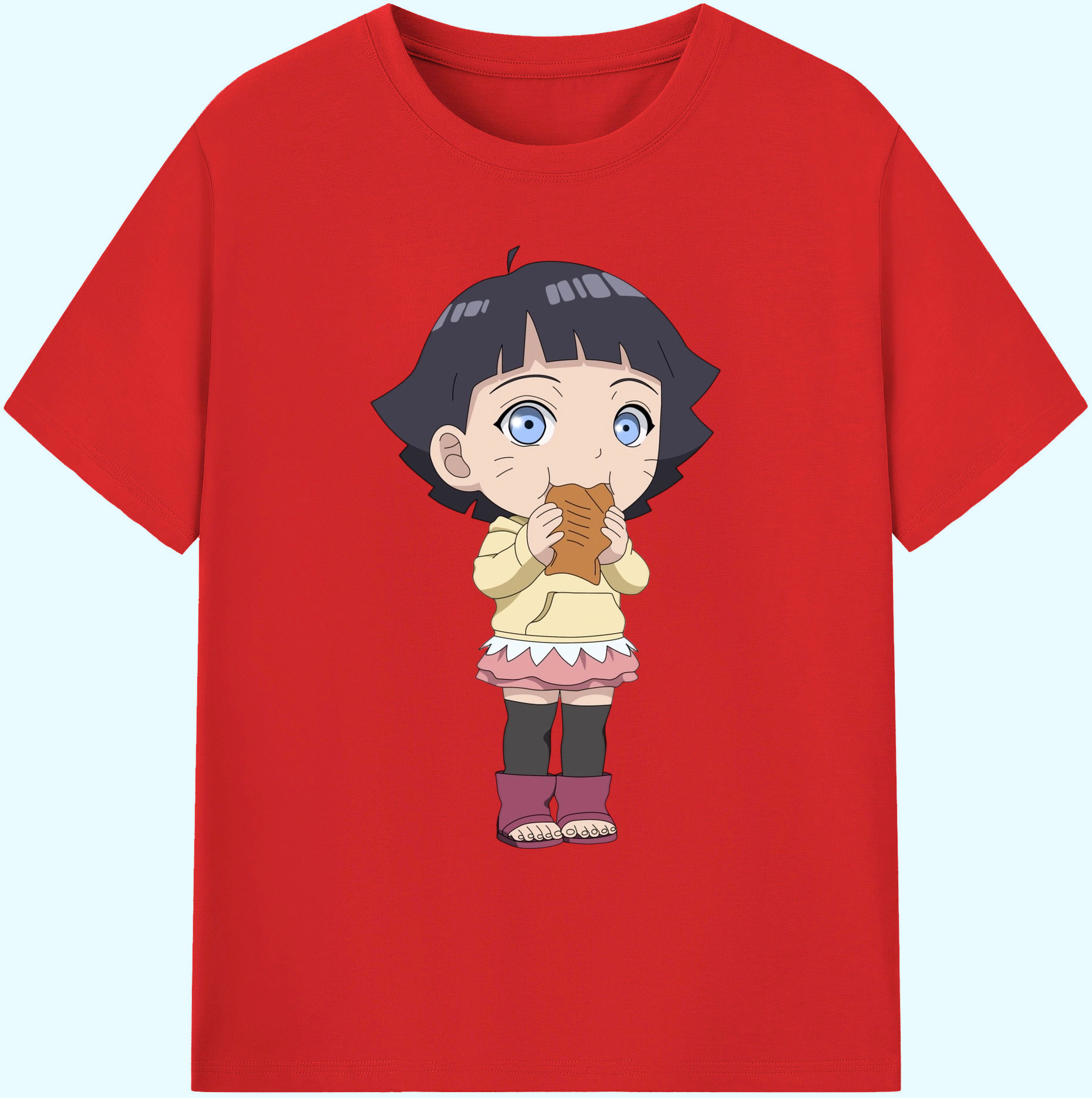 （画像用） NARUTO -ナルト- うずまき ヒマワリ Uzumaki Himawari 綿100％ メンズ半袖Tシャツ｜肌触りやわらか＆通気性