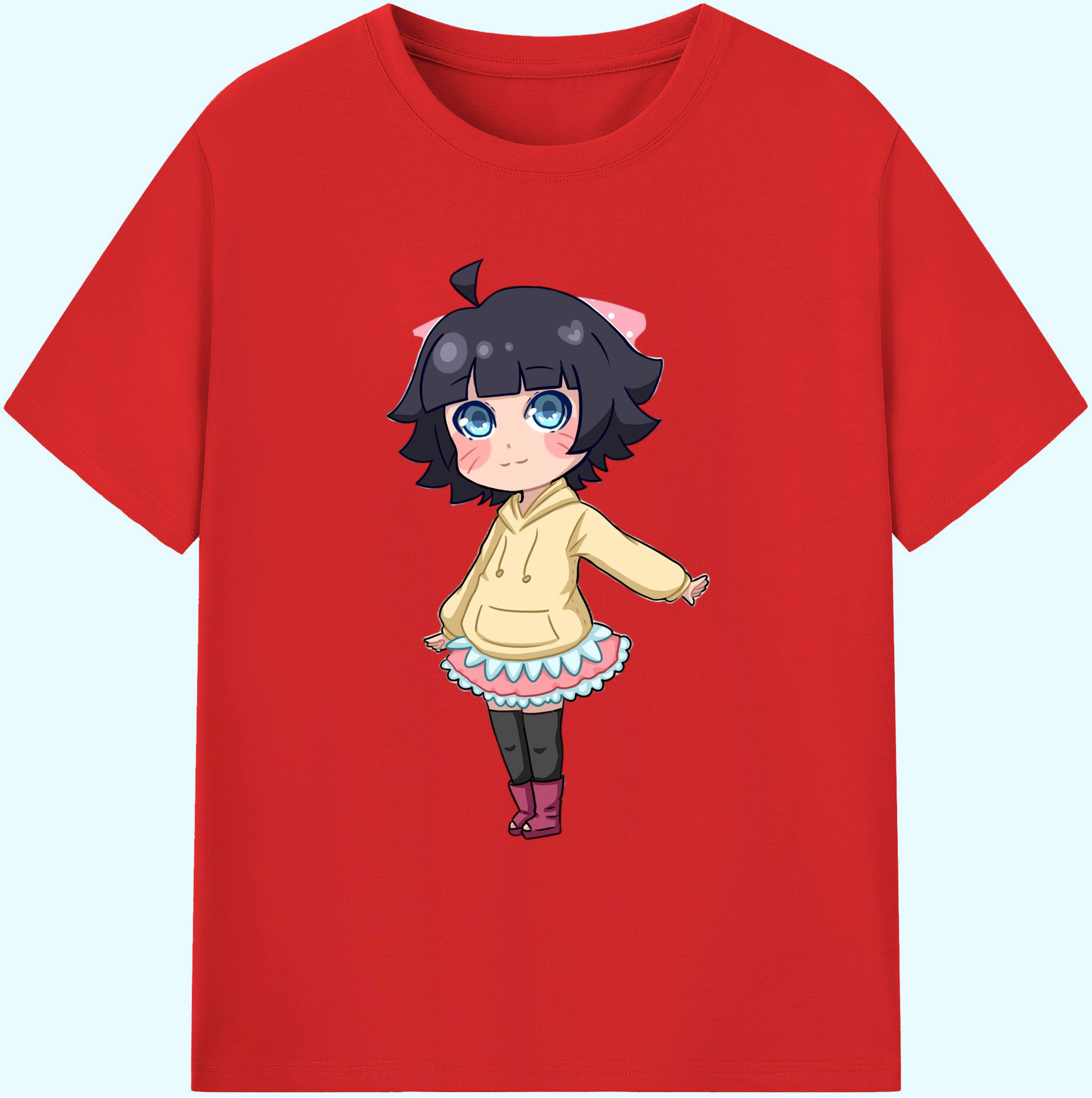 （画像用） NARUTO -ナルト- うずまき ヒマワリ Uzumaki Himawari 綿100％ メンズ半袖Tシャツ｜肌触りやわらか＆通気性