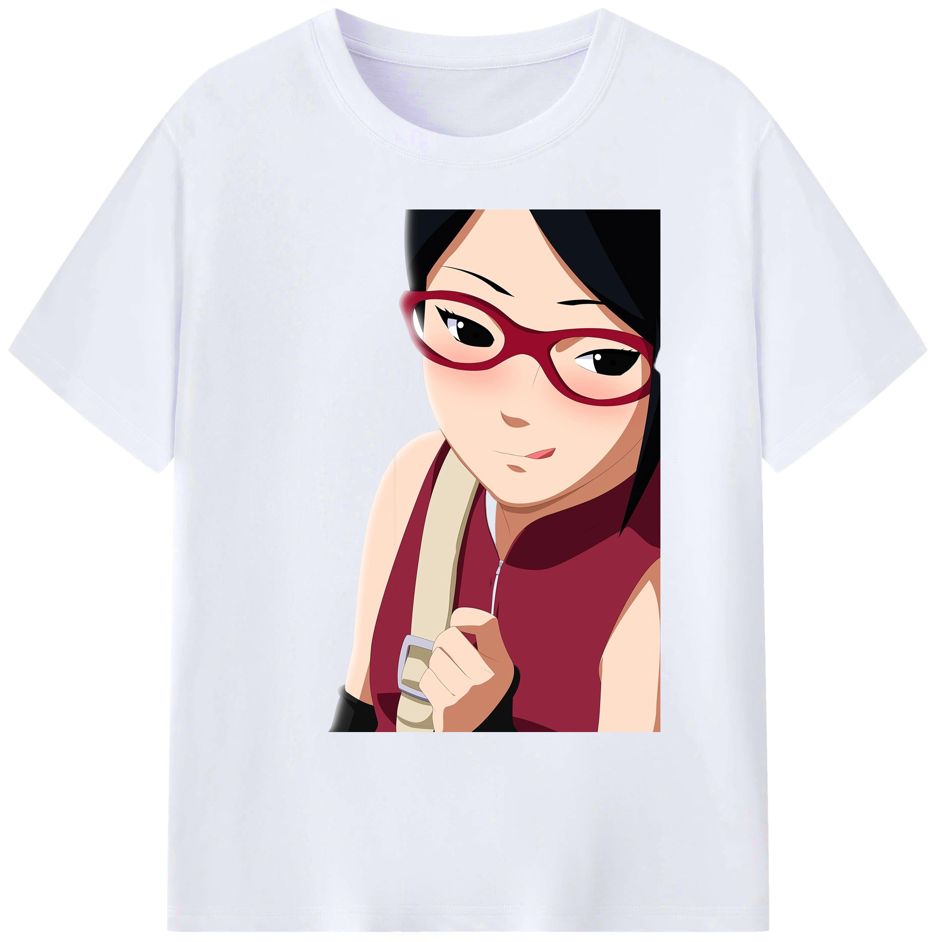 （画像用） NARUTO -ナルト- うちは サラダ Uchiha Sarada 綿100％ メンズ半袖Tシャツ｜肌触りやわらか＆通気性