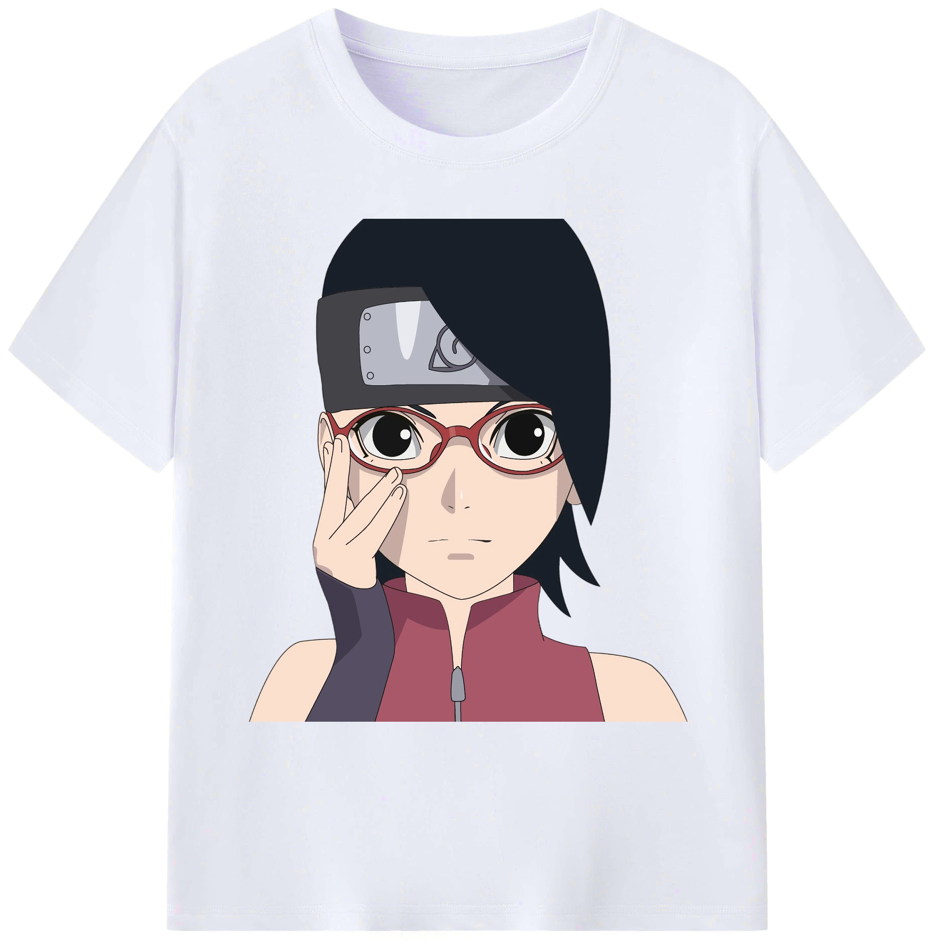 （画像用） NARUTO -ナルト- うちは サラダ Uchiha Sarada 綿100％ メンズ半袖Tシャツ｜肌触りやわらか＆通気性