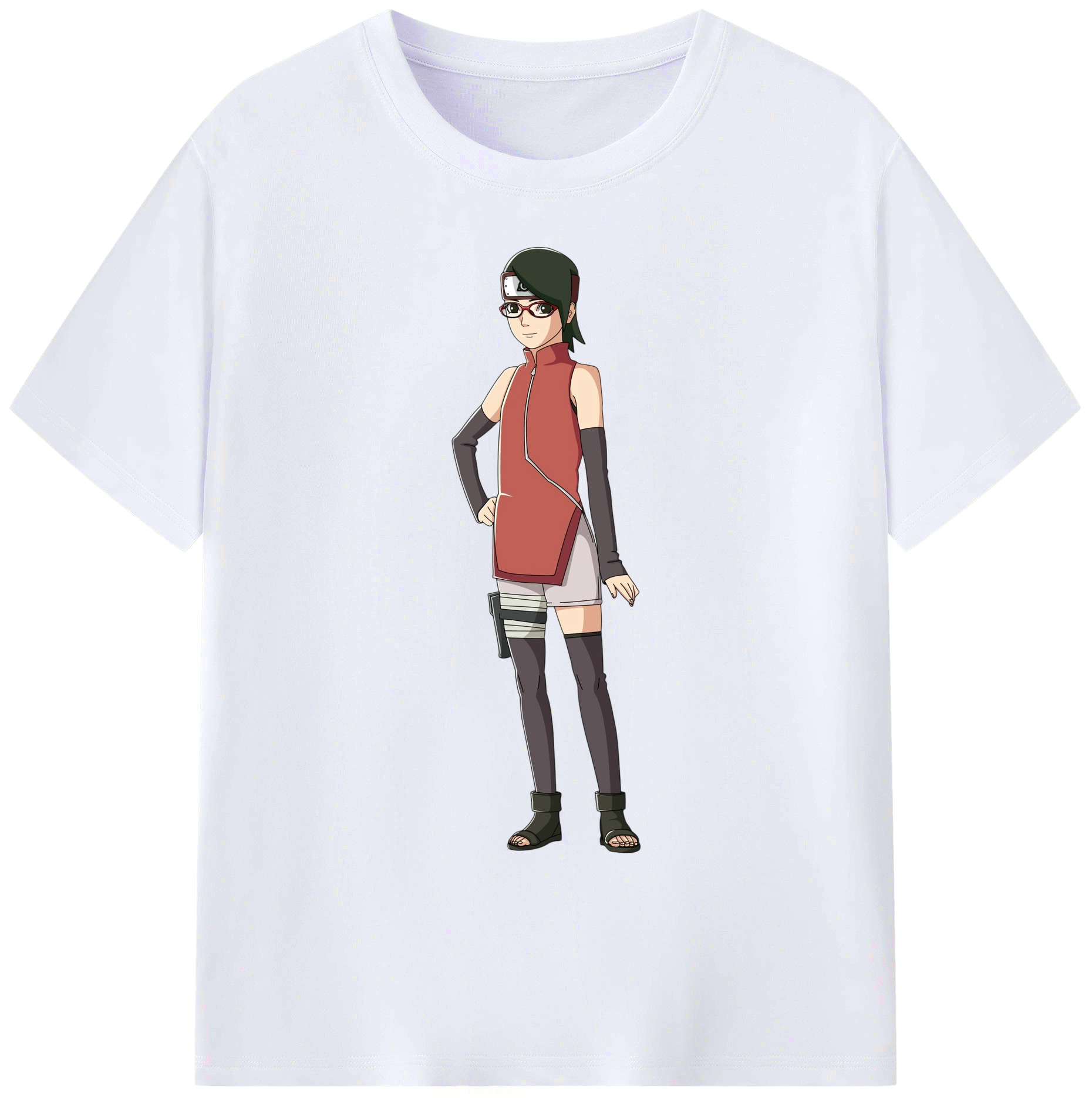 （画像用） NARUTO -ナルト- うちは サラダ Uchiha Sarada 綿100％ メンズ半袖Tシャツ｜肌触りやわらか＆通気性