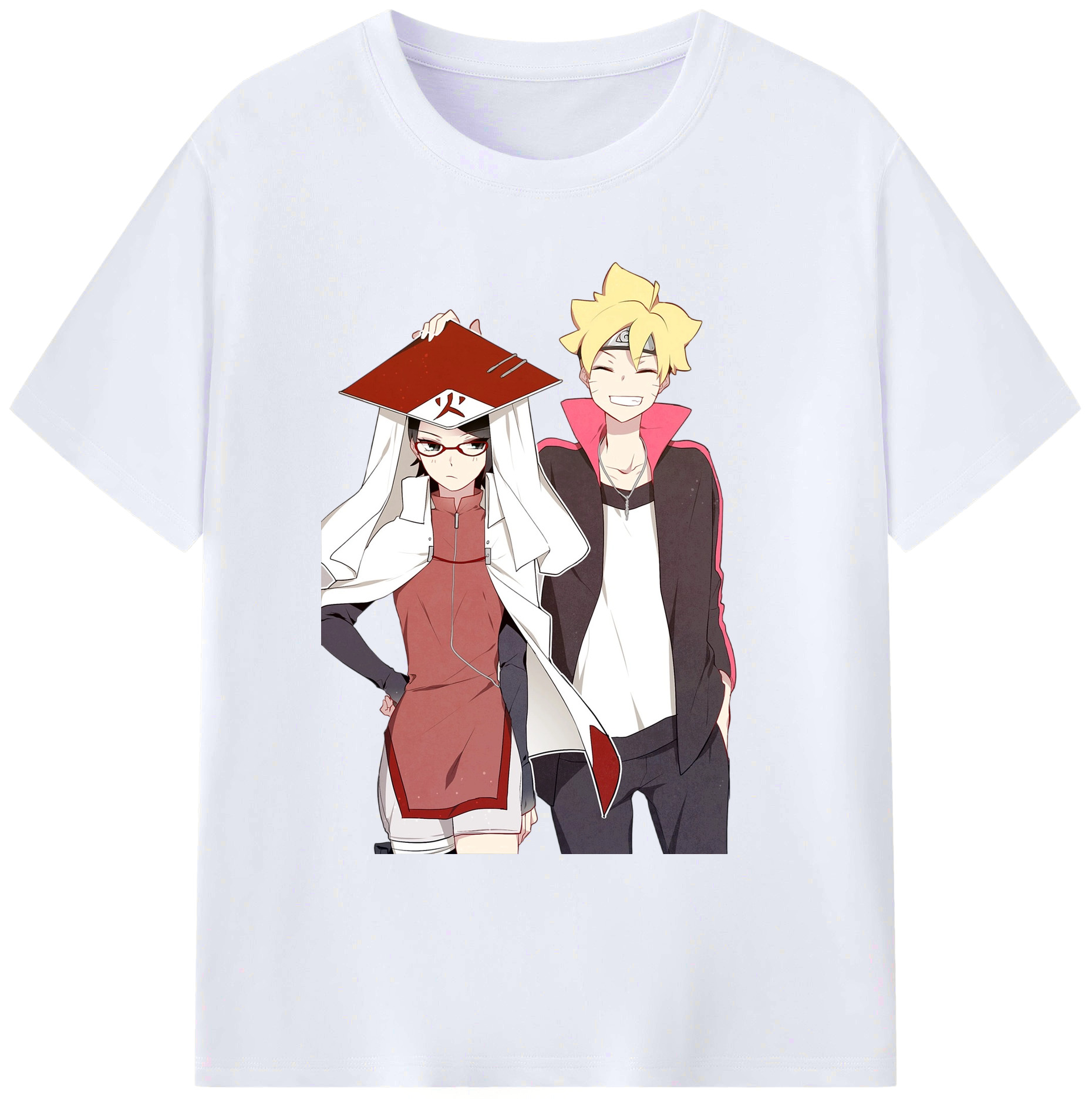 （画像用） NARUTO -ナルト- うちは サラダ Uchiha Sarada 綿100％ メンズ半袖Tシャツ｜肌触りやわらか＆通気性