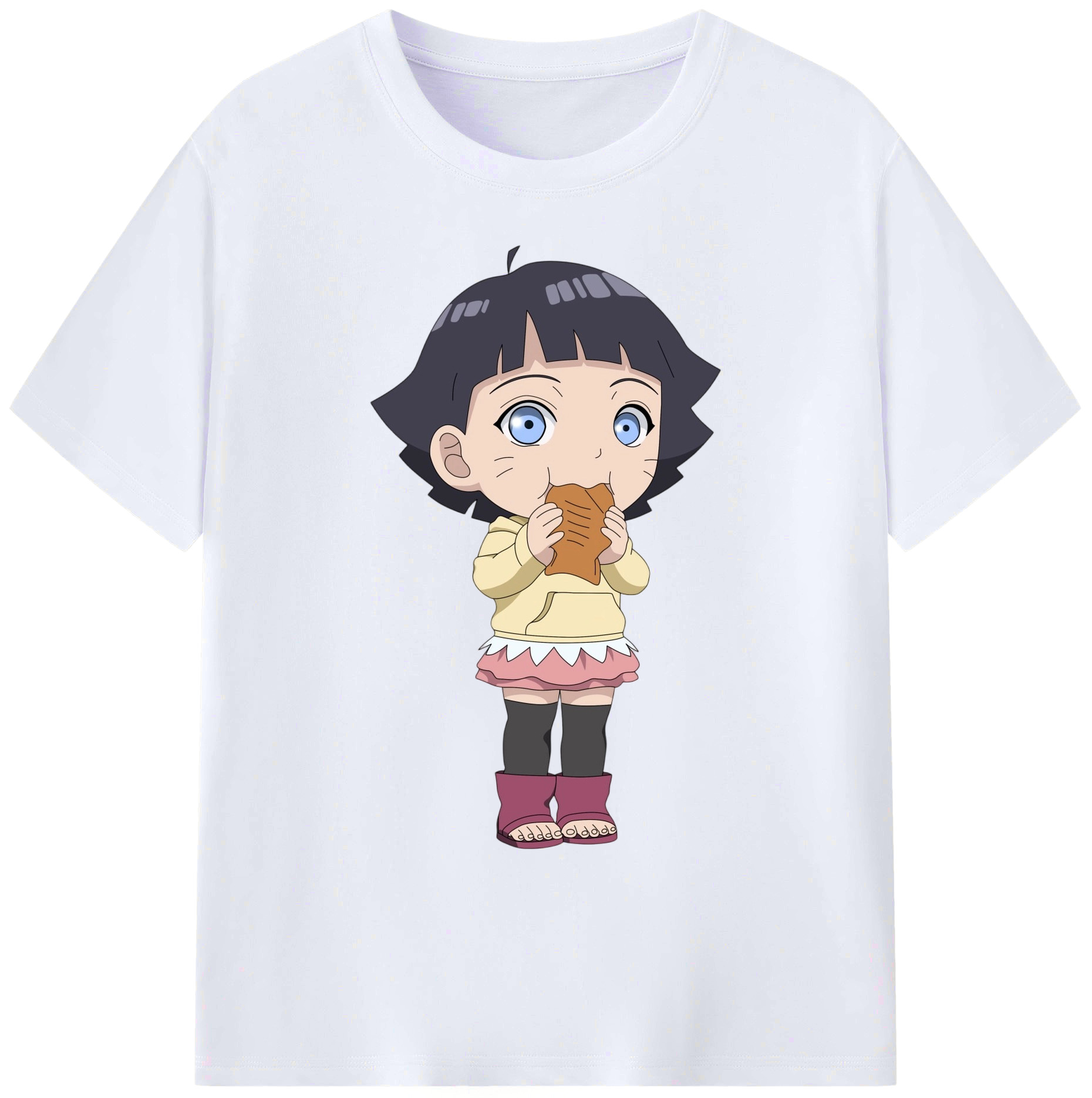 （画像用） NARUTO -ナルト- うずまき ヒマワリ Uzumaki Himawari 綿100％ メンズ半袖Tシャツ｜肌触りやわらか＆通気性