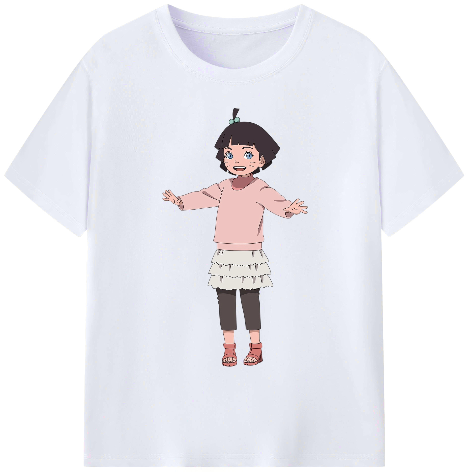 （画像用） NARUTO -ナルト- うずまき ヒマワリ Uzumaki Himawari 綿100％ メンズ半袖Tシャツ｜肌触りやわらか＆通気性