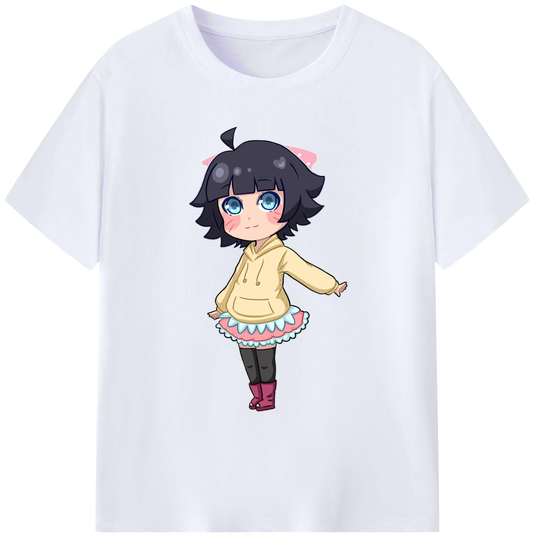 （画像用） NARUTO -ナルト- うずまき ヒマワリ Uzumaki Himawari 綿100％ メンズ半袖Tシャツ｜肌触りやわらか＆通気性