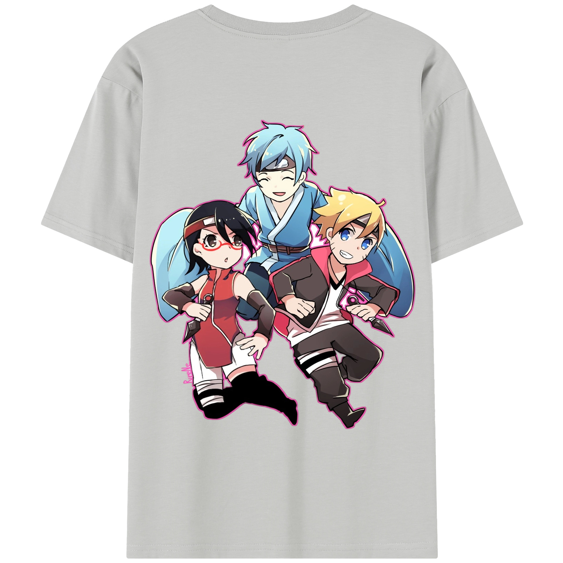 （画像用） NARUTO -ナルト- うちは サラダ Uchiha Sarada レディース半袖Tシャツ(バックプリント)